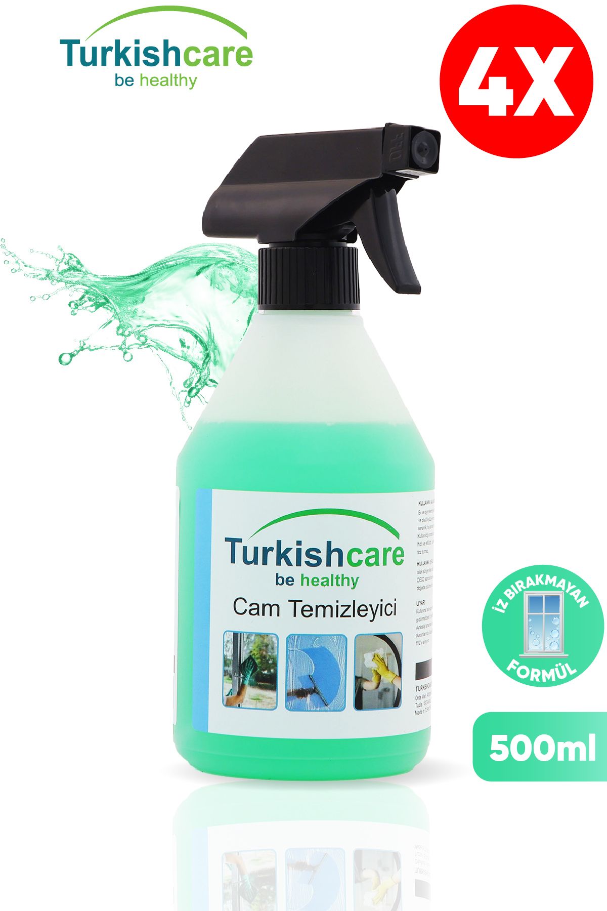 Turkishcare Cam Temizleyici 500ml 4'lü Paket