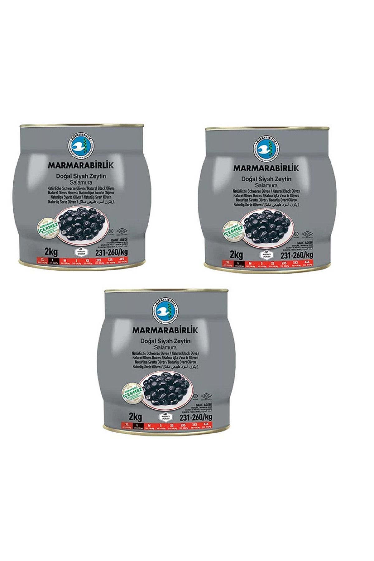 MarmaraBirlik 2 KG. SALAMURA (L) TANE ADETİ 231-260 KOLİ ADET 3