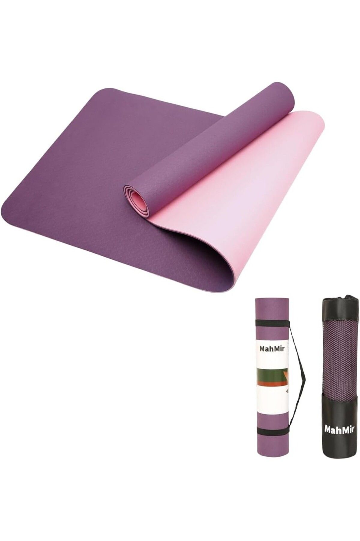 MAHMIR Yoga Mat - Anti-Slip Fitness Mat, Taşıma Çantası İle (183CM x 61CM x 6MM)