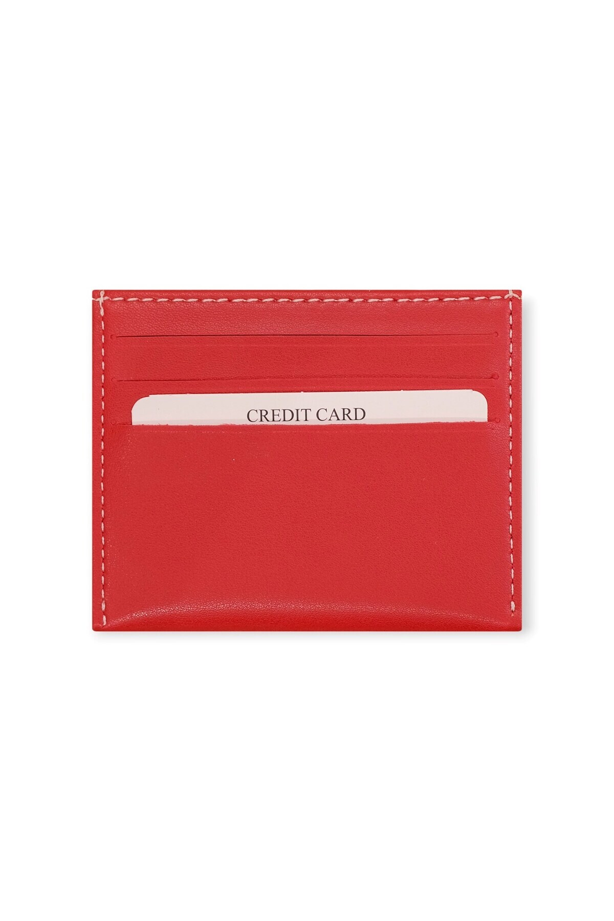 Modica-Berlin - Red Vegan Leather Ultra Thin Card Holder, Minimalist Credit Card Case 1