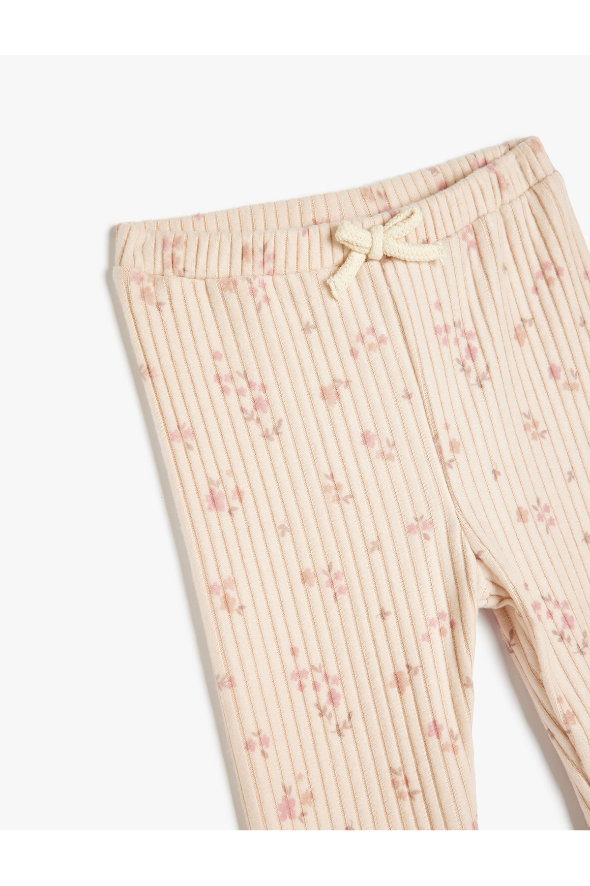 Koton Çiçek Desenli Beli Lastikli Ribanalı Basic Tayt fotoğrafı 3 (önizleme)