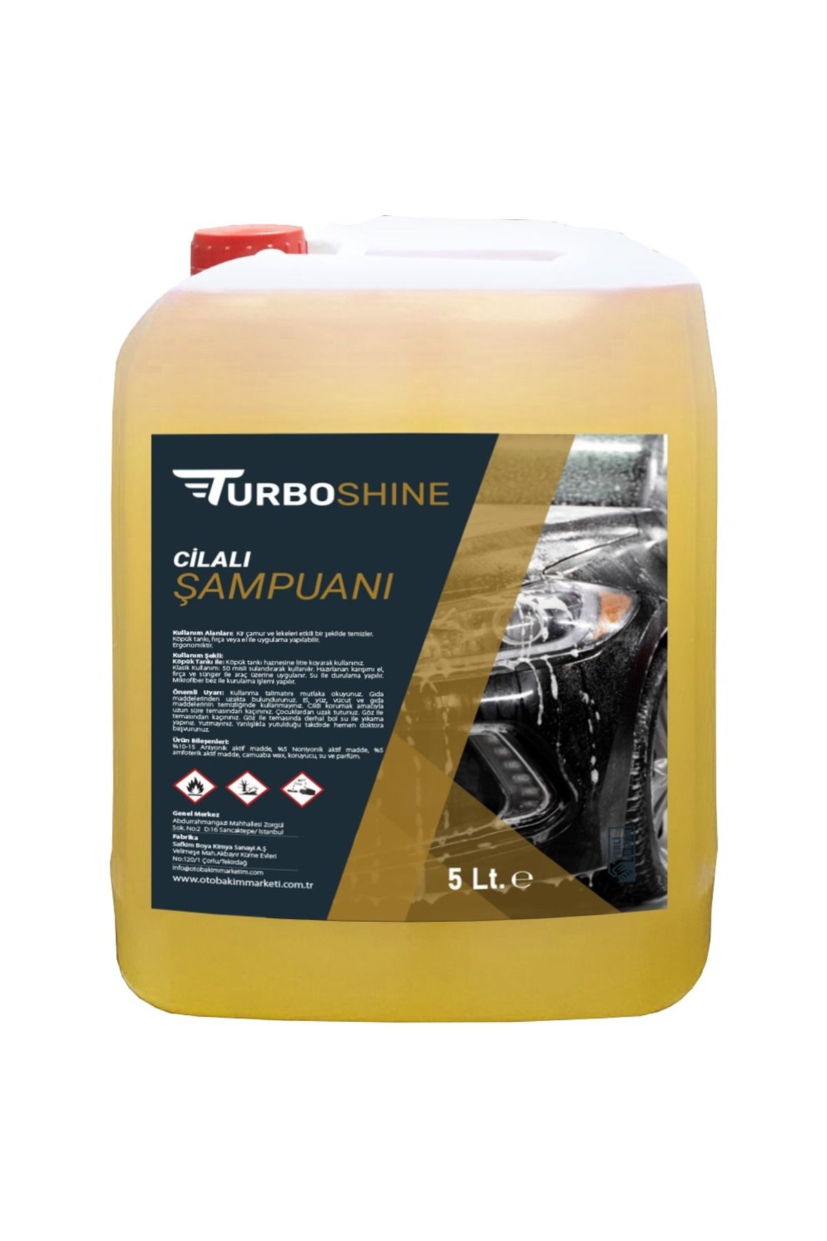 TURBO SHİNE Cilalı Oto Yıkama Şampuanı 5 Litre