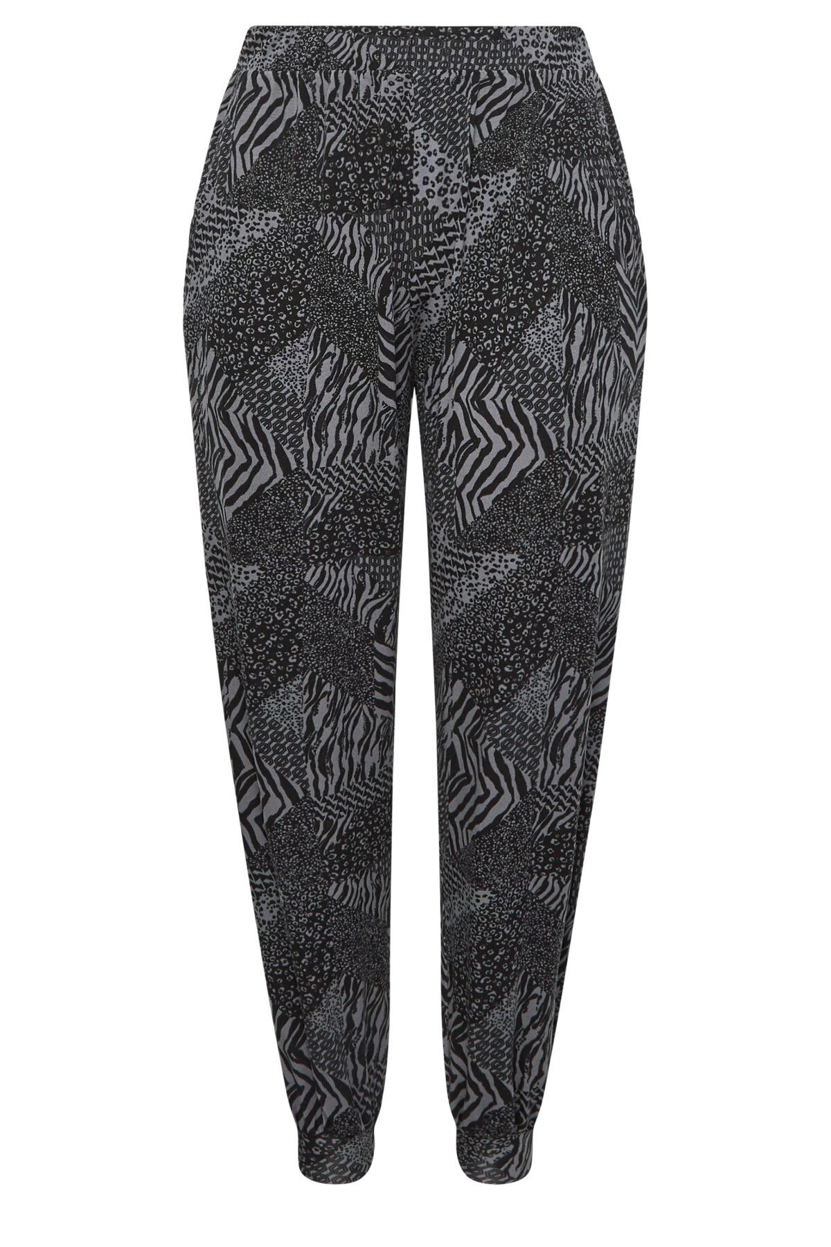 Stil Diva-Plus Size Patterned Elastic Leg Pocket Elastic Waist Lycra Sweatpants 143411 5