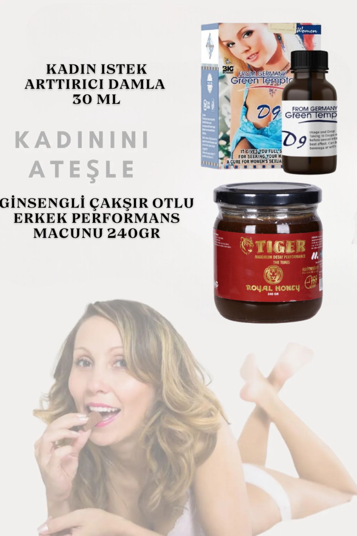 GENERAL Life Tiger 240 Gr Ginsengli Çakşır Otlu Macun + Kadın Yükseltici Green Temptation 30 Ml Damla