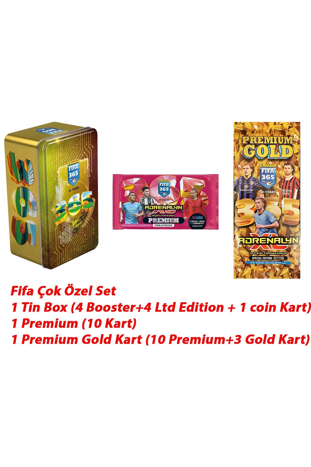 Panini Fifa 2025 Premium Gold+Premium Kart+Tin Box Üçlü Set 2025 Altın Yılı