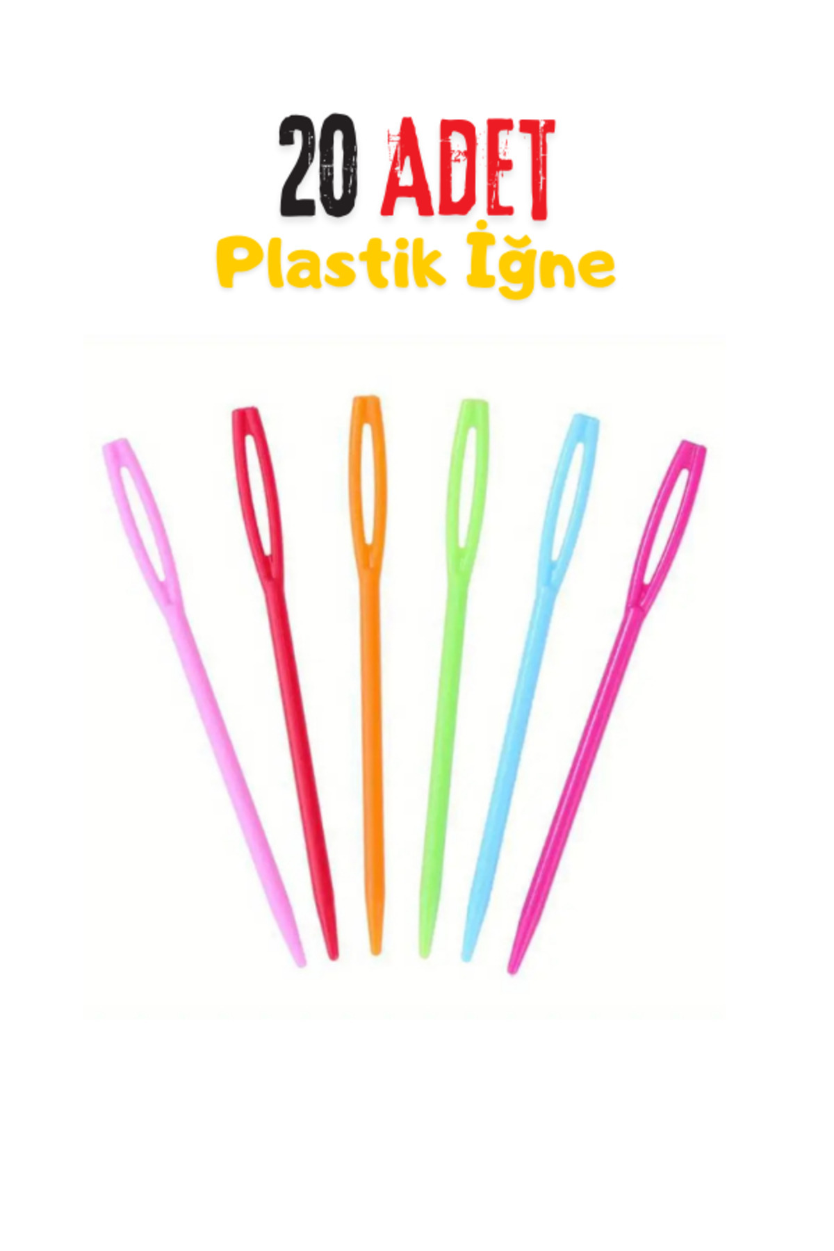 miranino 20 Adet Renkli Plastik Yün İğnesi (9cm)