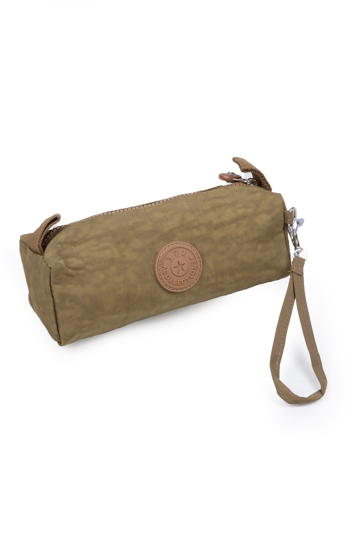 Krinkil / Clinker Single Zipper Wrist Strap Mobile Phone Handbag Wallet Pencil Case Khaki 1115h