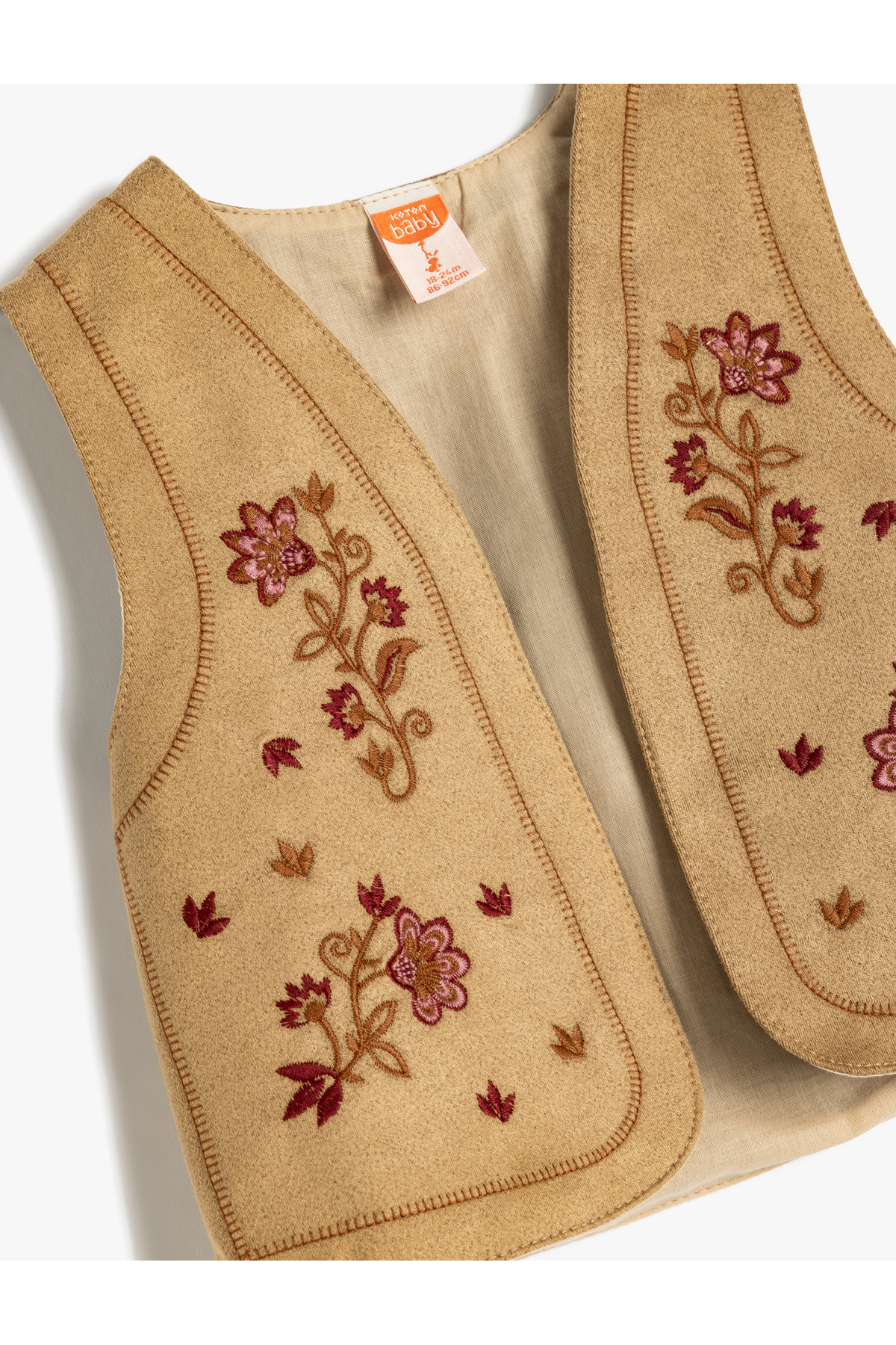 Koton Çiçek İşleme Detaylı Kolsuz Pamuklu Yelek fotoğrafı 3 (önizleme)