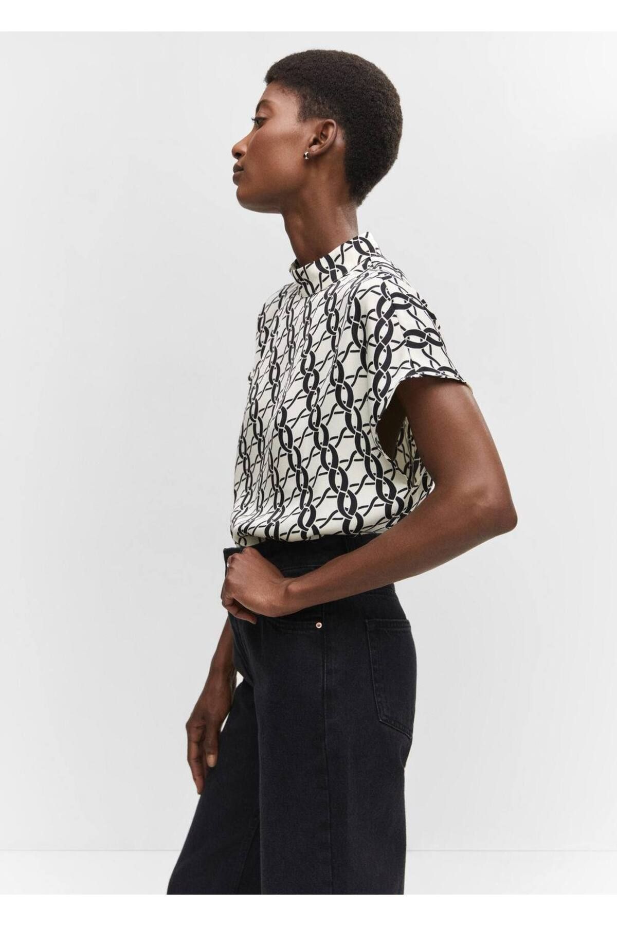 MANGO Woman-Bluse mit Ketten-Print 5