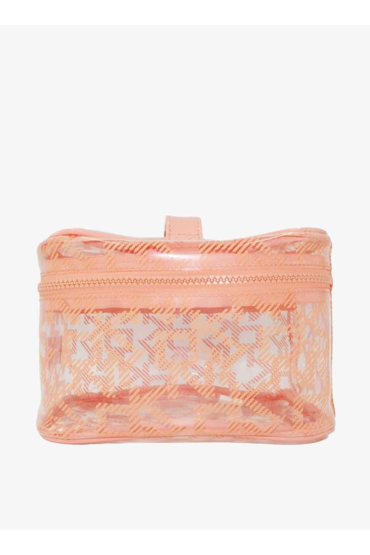 Dkny-Monogram Print Vanity Bag with Zip Closure and Handle 4