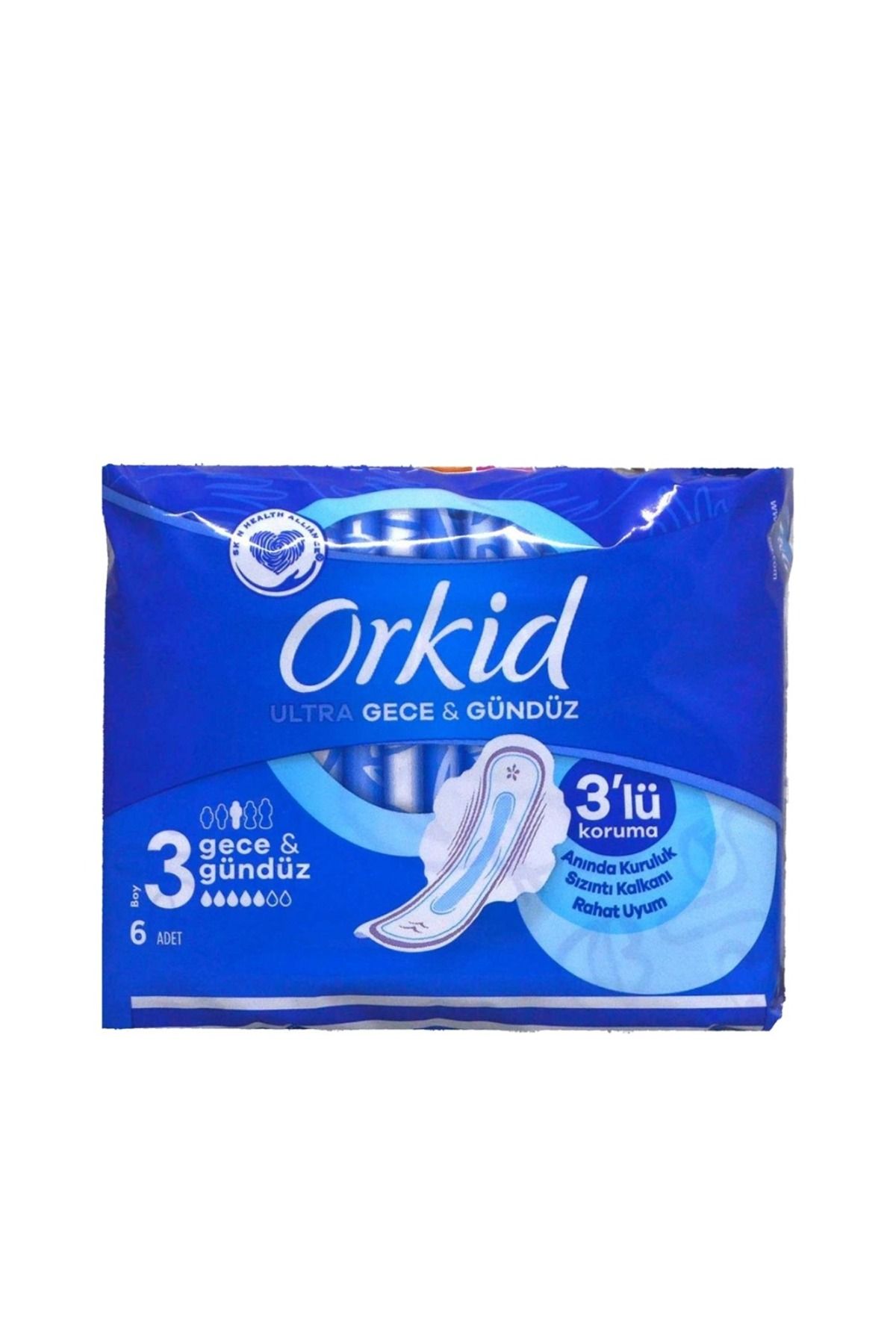 Orkid Ultra Hijyenik Ped Gece & Gündüz Tekli Paket 6'lı*3 Paket