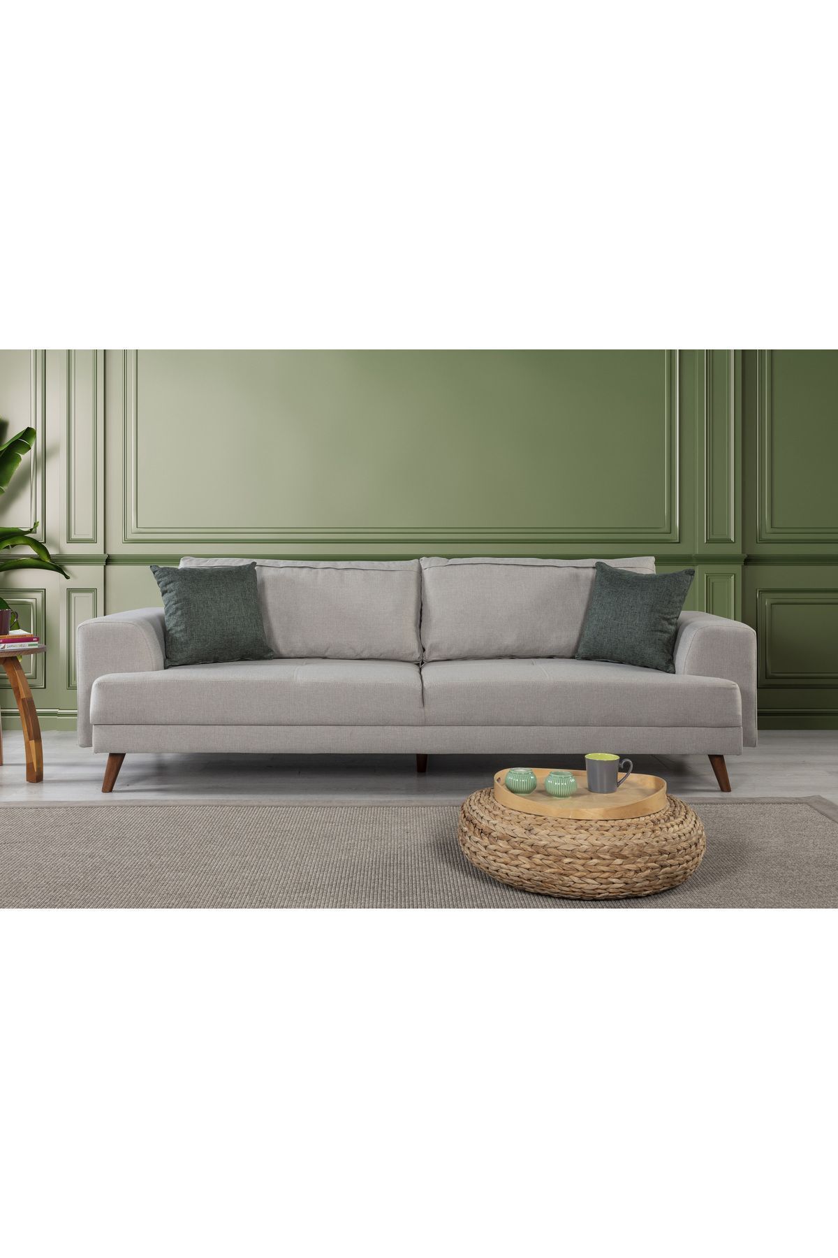 Elance Home NOBİS YATAKLI KANEPE KETEN KREM