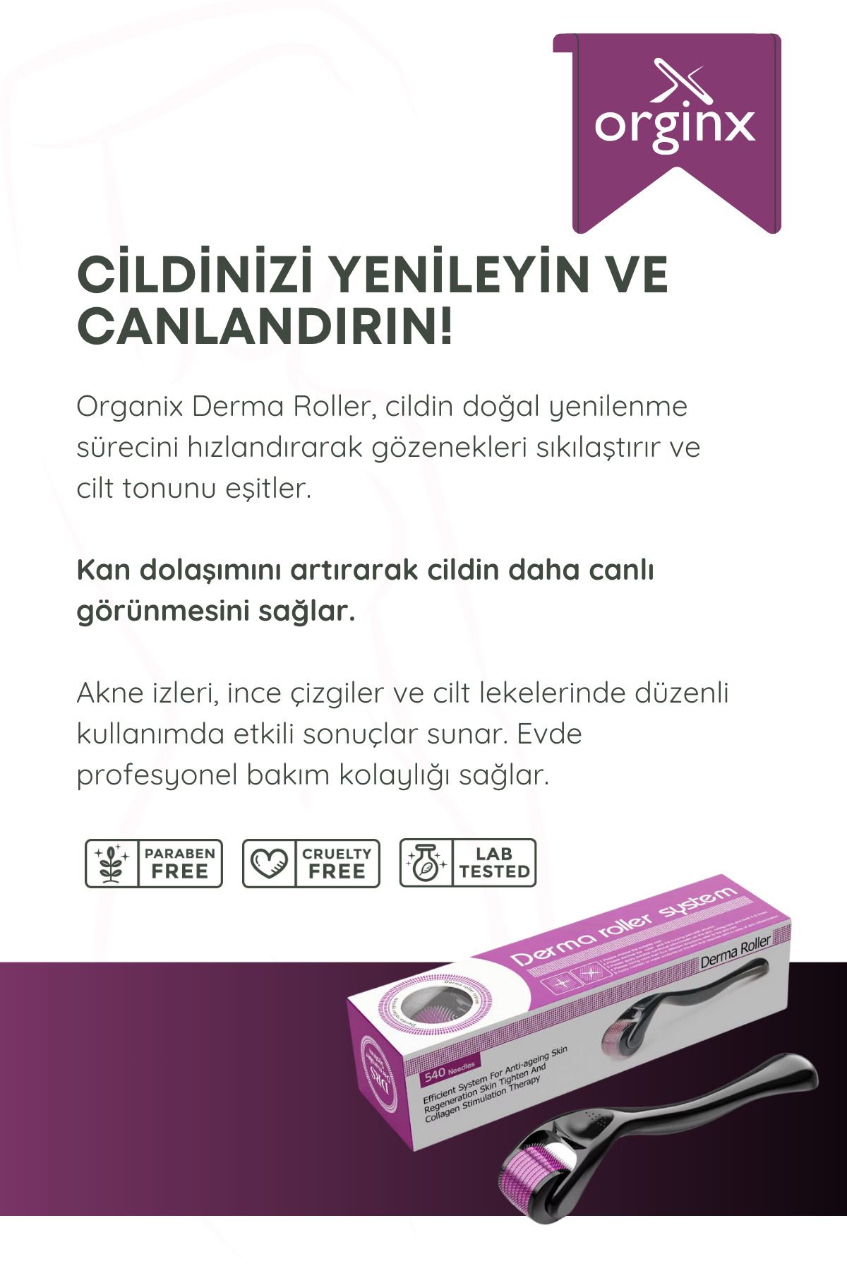 Orginx Dolgunlaştırıcı Canlandırıcı Saç Sakal Serumu 30ml - Dermaroller Sakal Seti-3