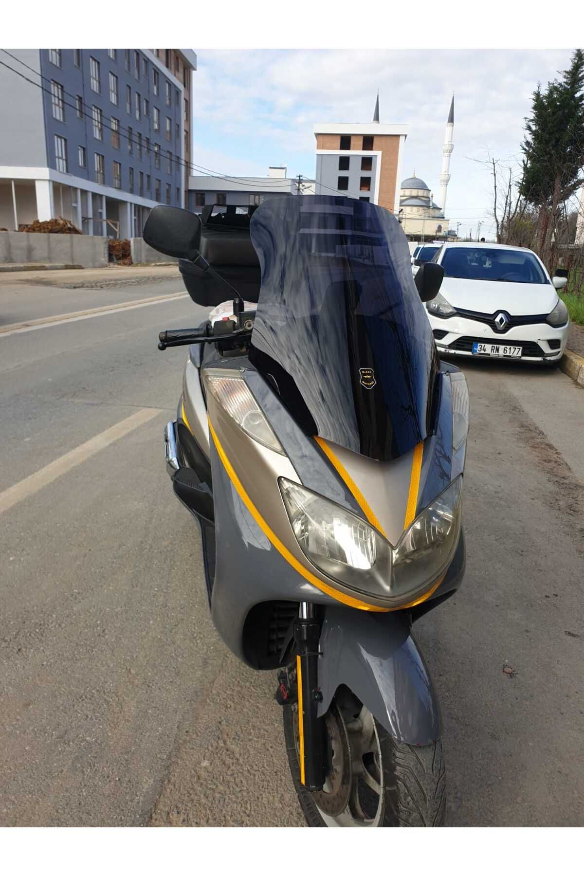 Yamaha Majesty 400 Siperlik Ön Cam 2005 2006 Model 68cm Siyah Renkli 4mm