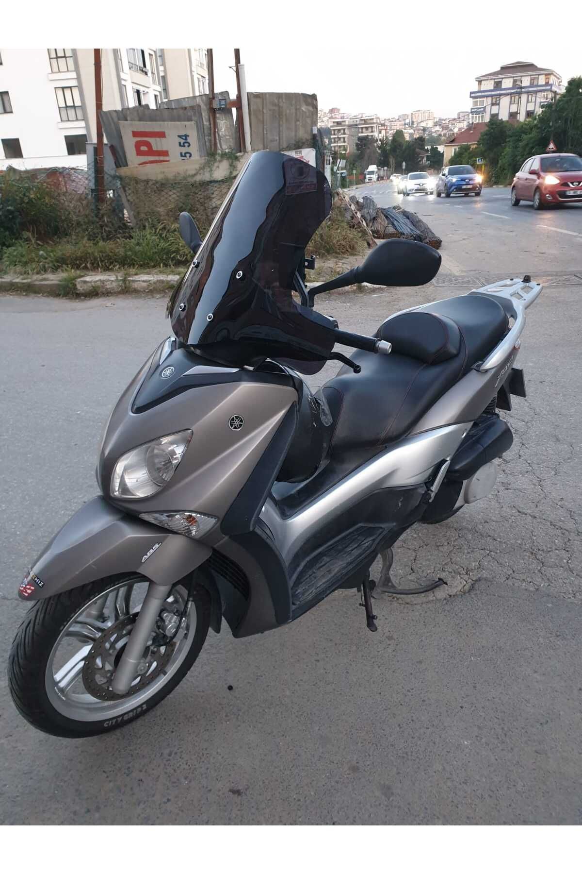 Yamaha Xcity 250 Siperlik Ön Cam 2011 2016 Model 50cm Siyah Renkli 4mm ELCİK KORUMALI
