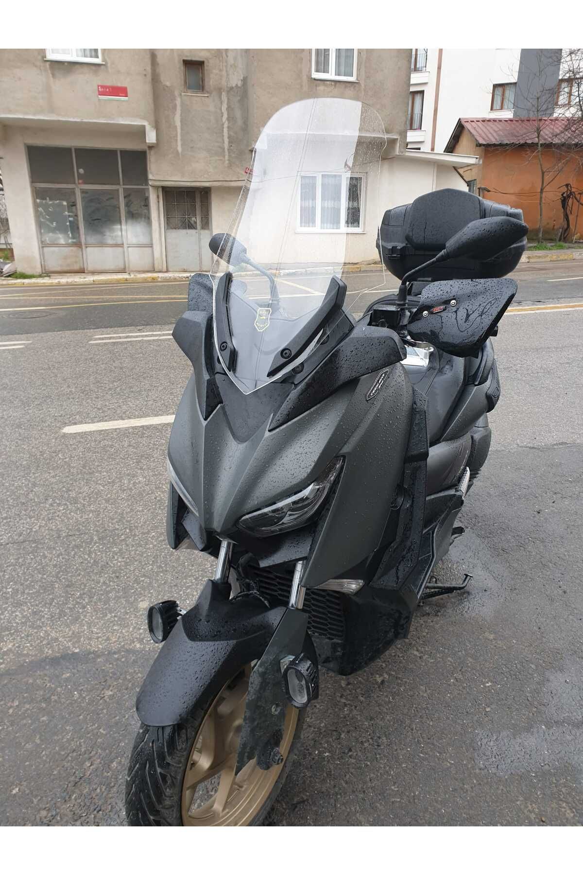 Yamaha Xmax 250 Siperlik Ön Cam 2018 2022 Model 65cm Şeffaf Renkli 4mm ORTA BOYLU CAM
