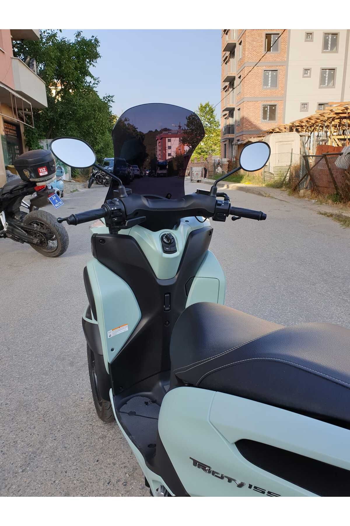 Yamaha Tricity 125 Siperlik Ön Cam 2014 2025 Model 60cm Siyah Renkli 4mm