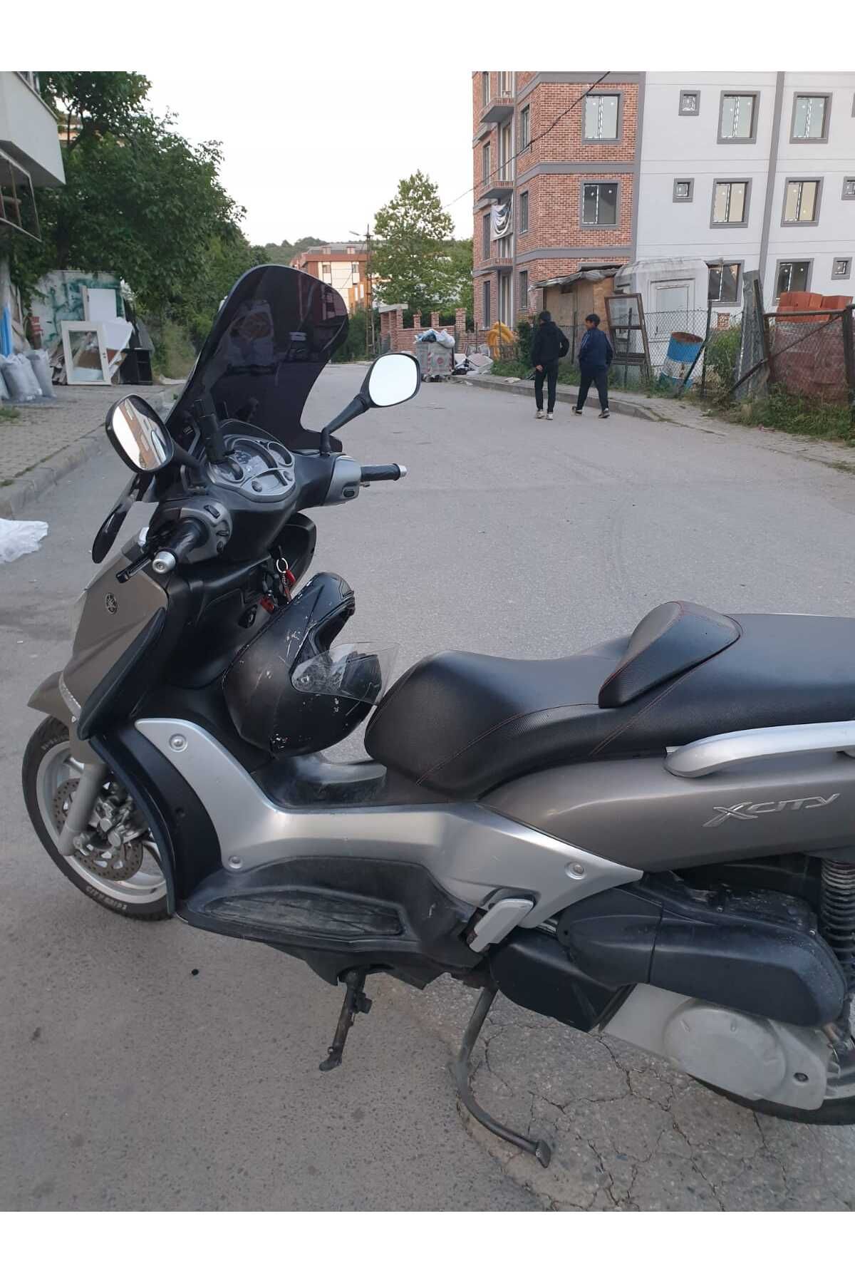 Yamaha Xcity 250 Siperlik Ön Cam 2011 2016 Model 50cm Siyah Renkli 4mm ELCİK KORUMALI