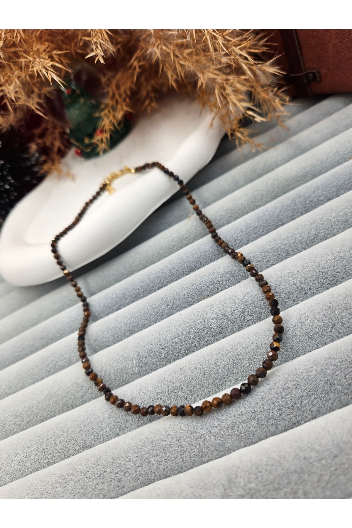 AURA-Natural Stone Necklace - Turtle Eye Stone Detailed 3