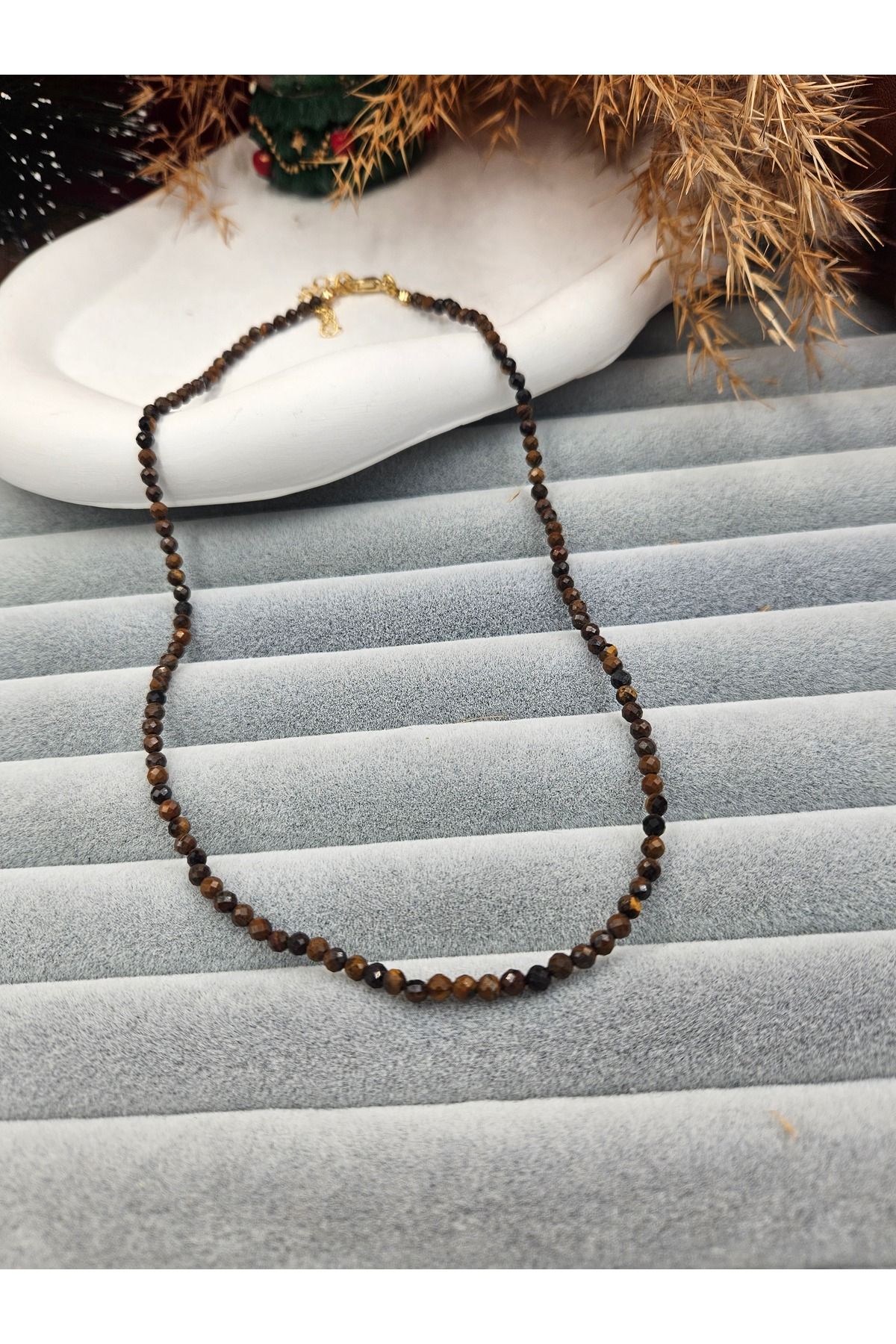 AURA-Natural Stone Necklace - Turtle Eye Stone Detailed 2