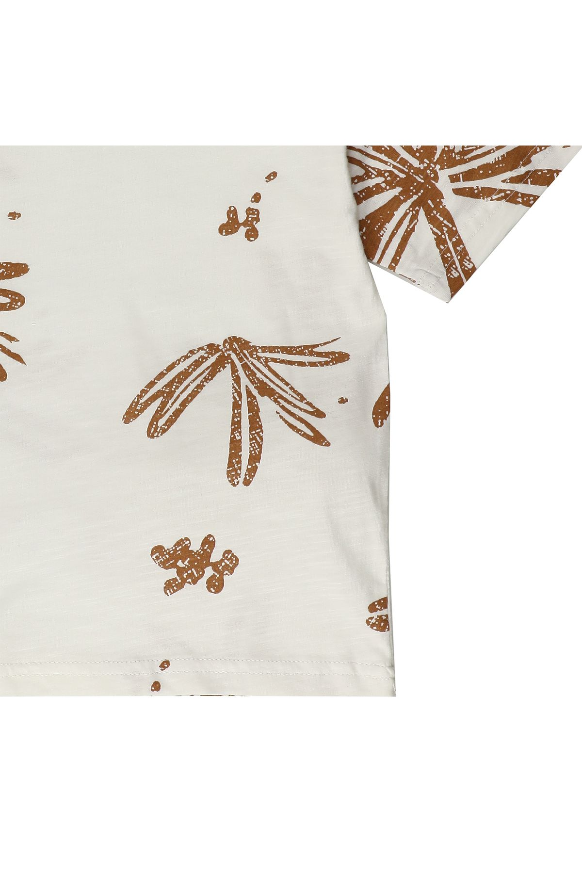 Panço-Boy's Palm Printed Ecru T-Shirt 3