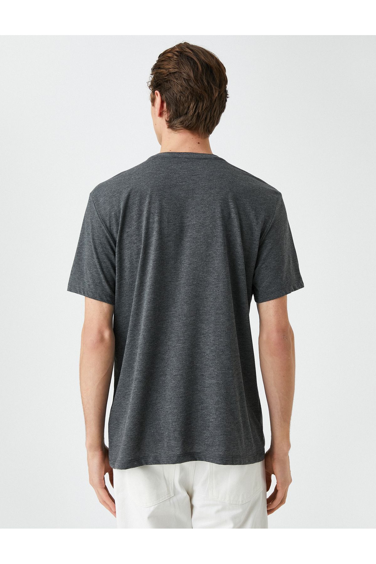 Koton-Slogan Printed T-Shirt Crew Neck Short Sleeve 4