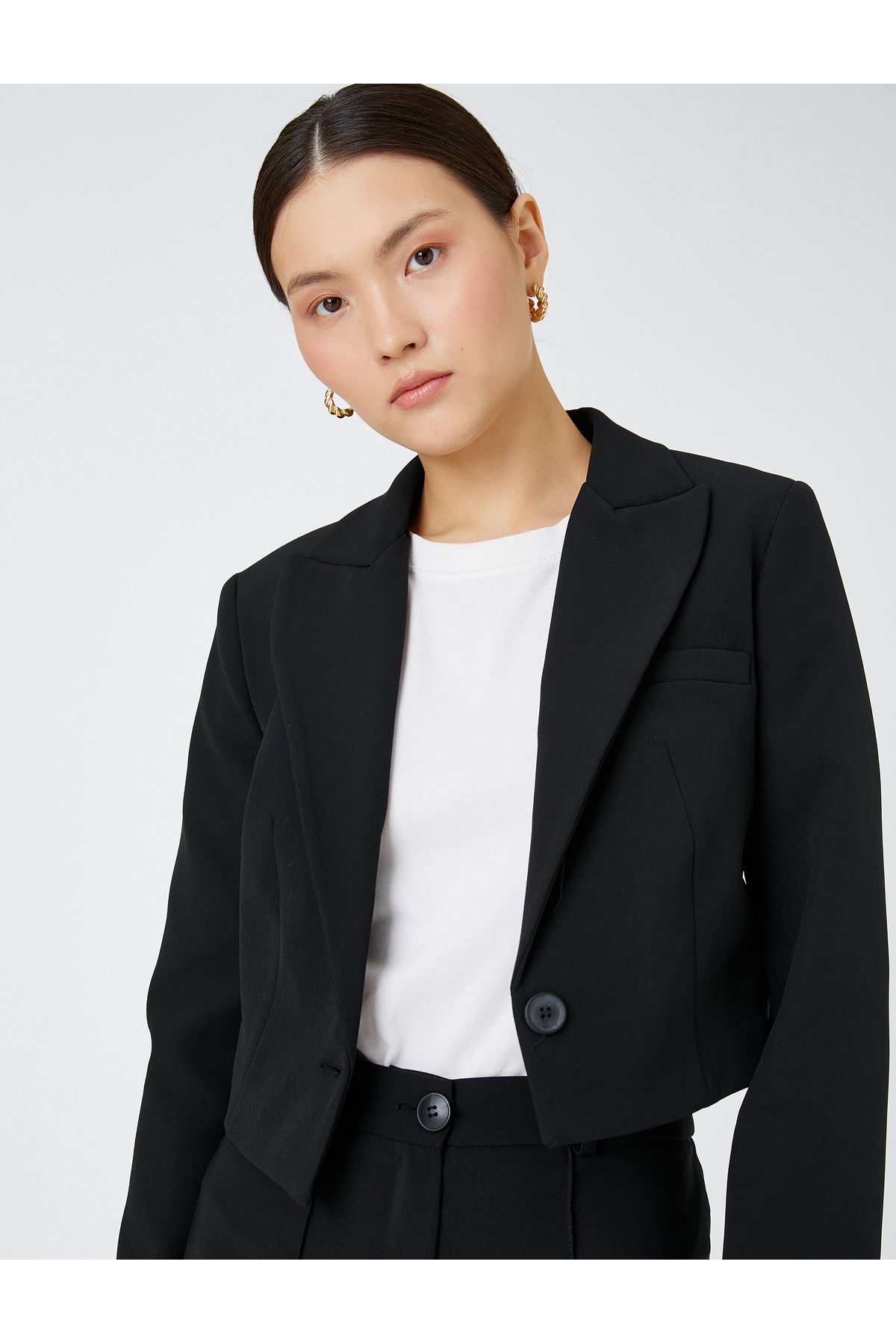 Koton-Jachetă Blazer Crop cu un singur buton 2