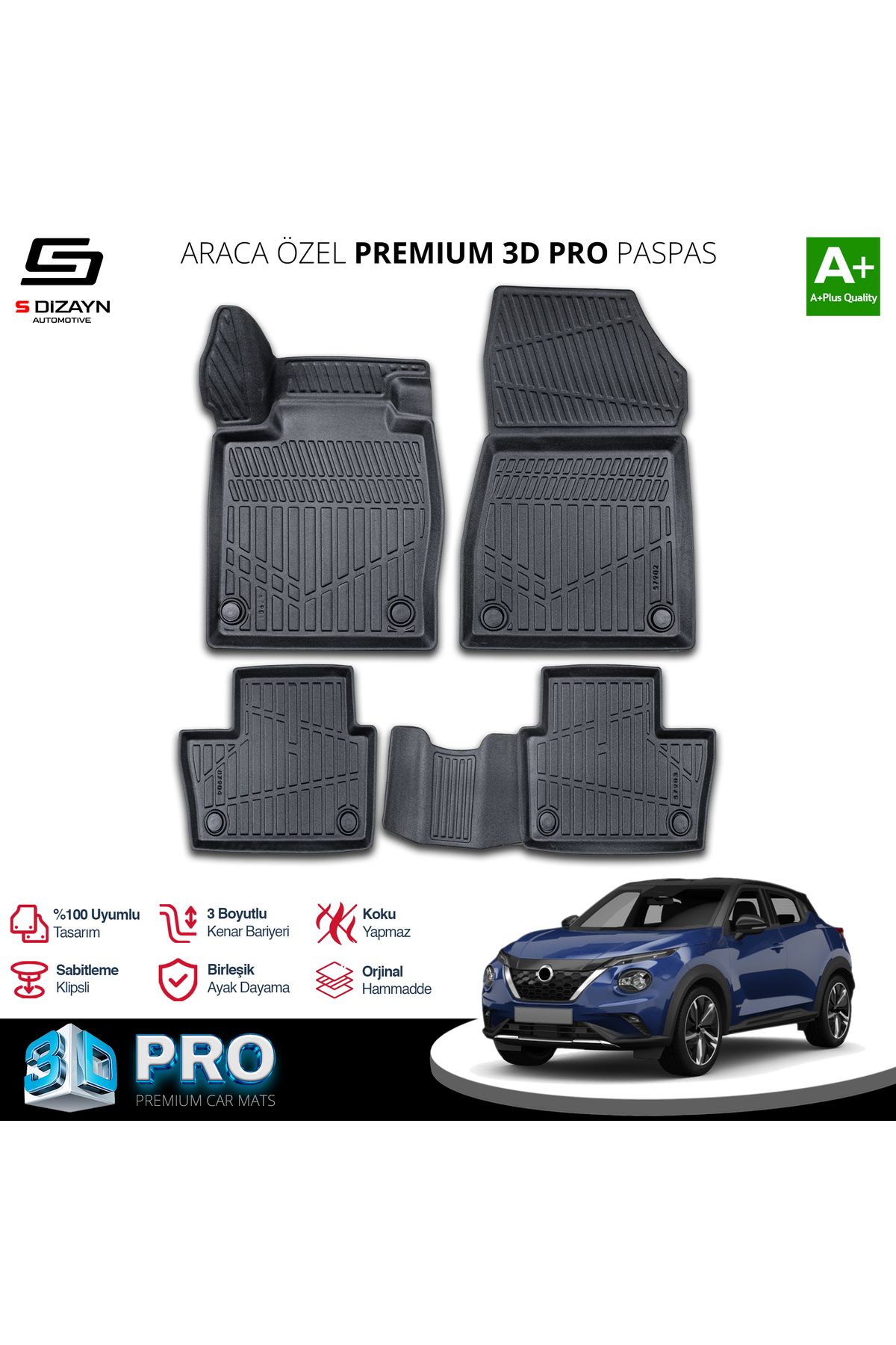 TREND Meka Part Nissan Juke 3D Pro Havuzlu Paspas 2019 Üzeri A+ Kalite