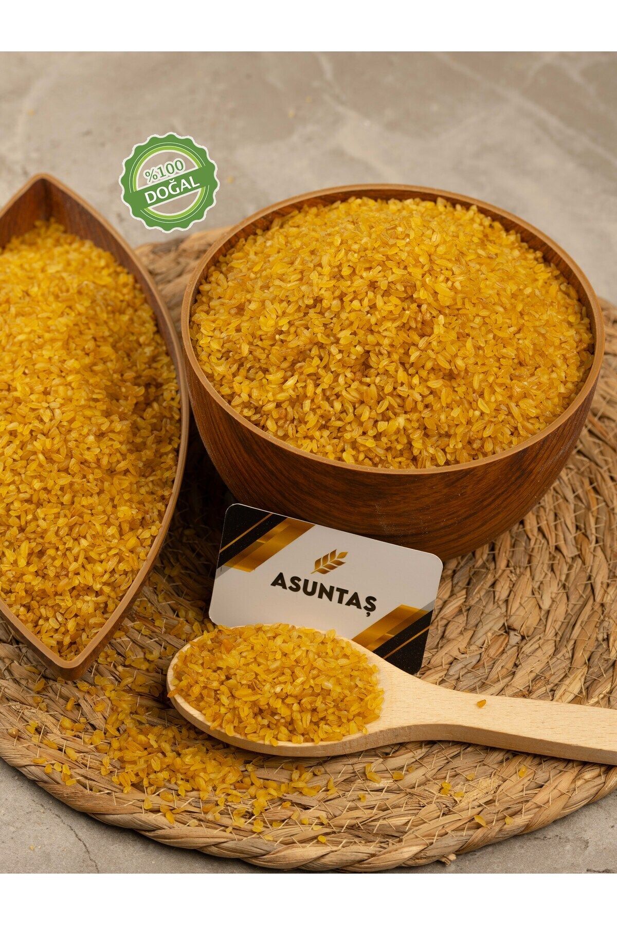 ASUNTAŞ Pilavlık Bulgur Antep Iri Çekim Sarı Bulgur Vakumlu Paket 1kg