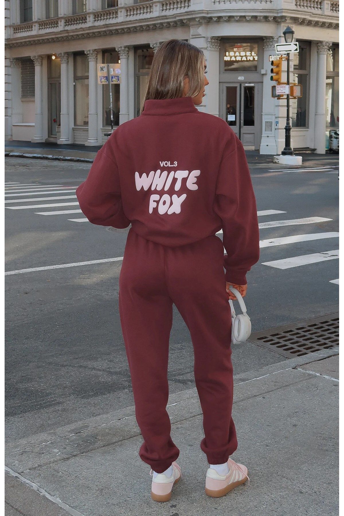 The Champ Clothing-White Fox Women's Vol 3 Printed 100% Cotton Red Velvet Hooded Oversize Hoodie 4