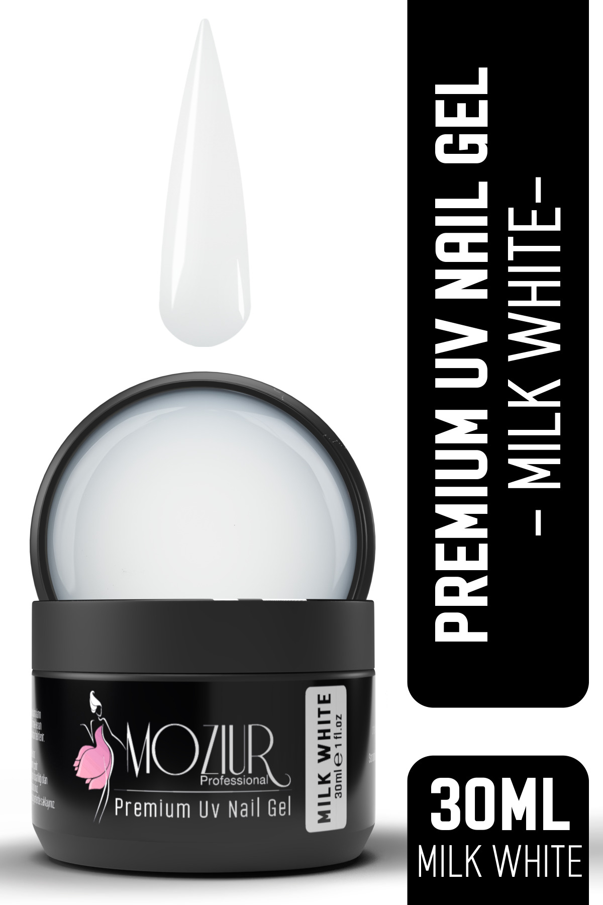 MOZIUR UV/ Builder Nail Jel Premium 30ml — سفید 868308900375301