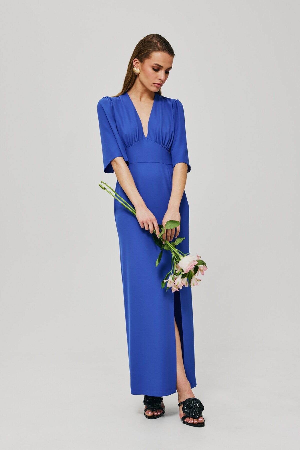 Makover-Rochie maxi cu fanta pe picior 3