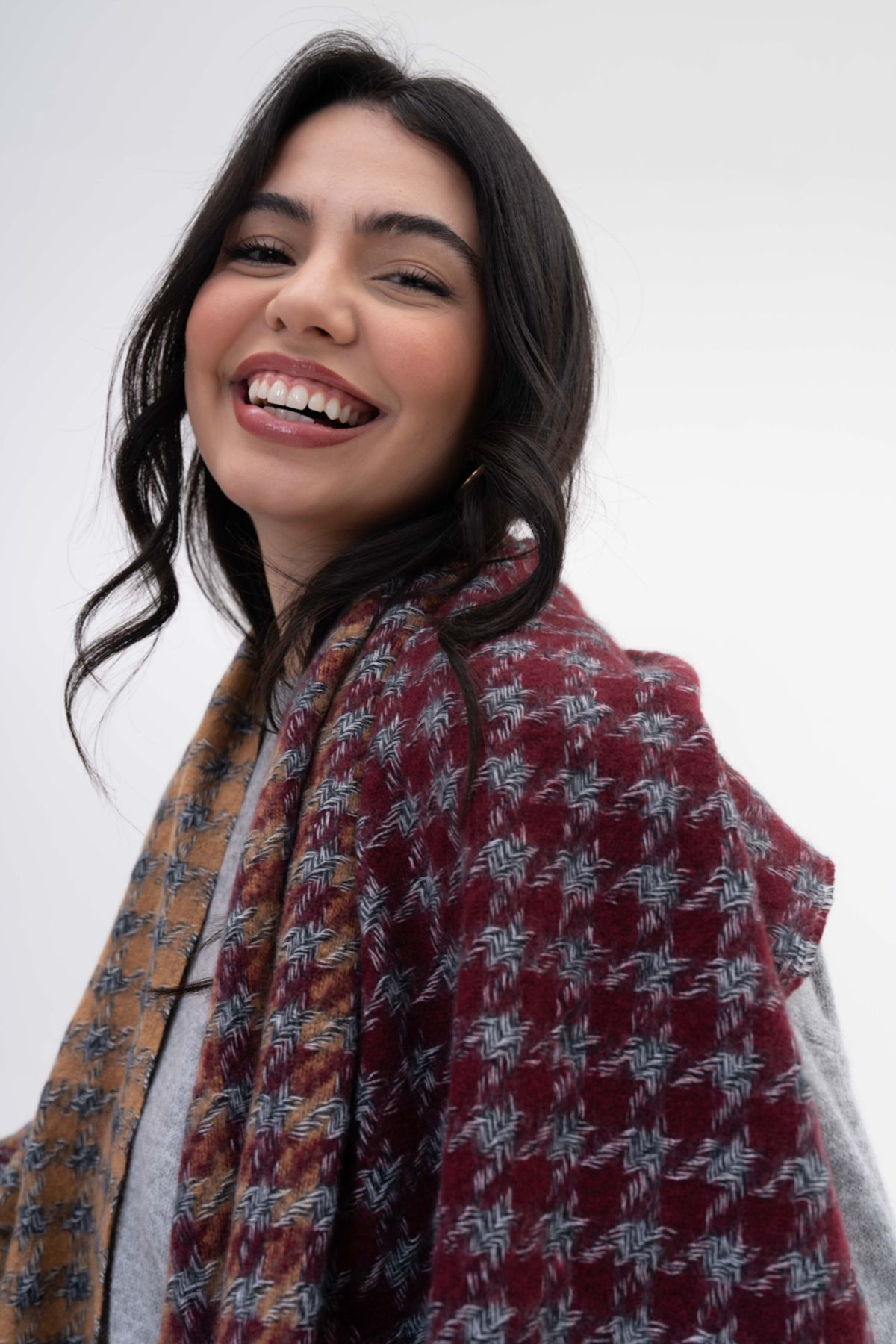 SOFT AKSESUAR-Roy Gradient Pattern Wool Blended Scarf 4