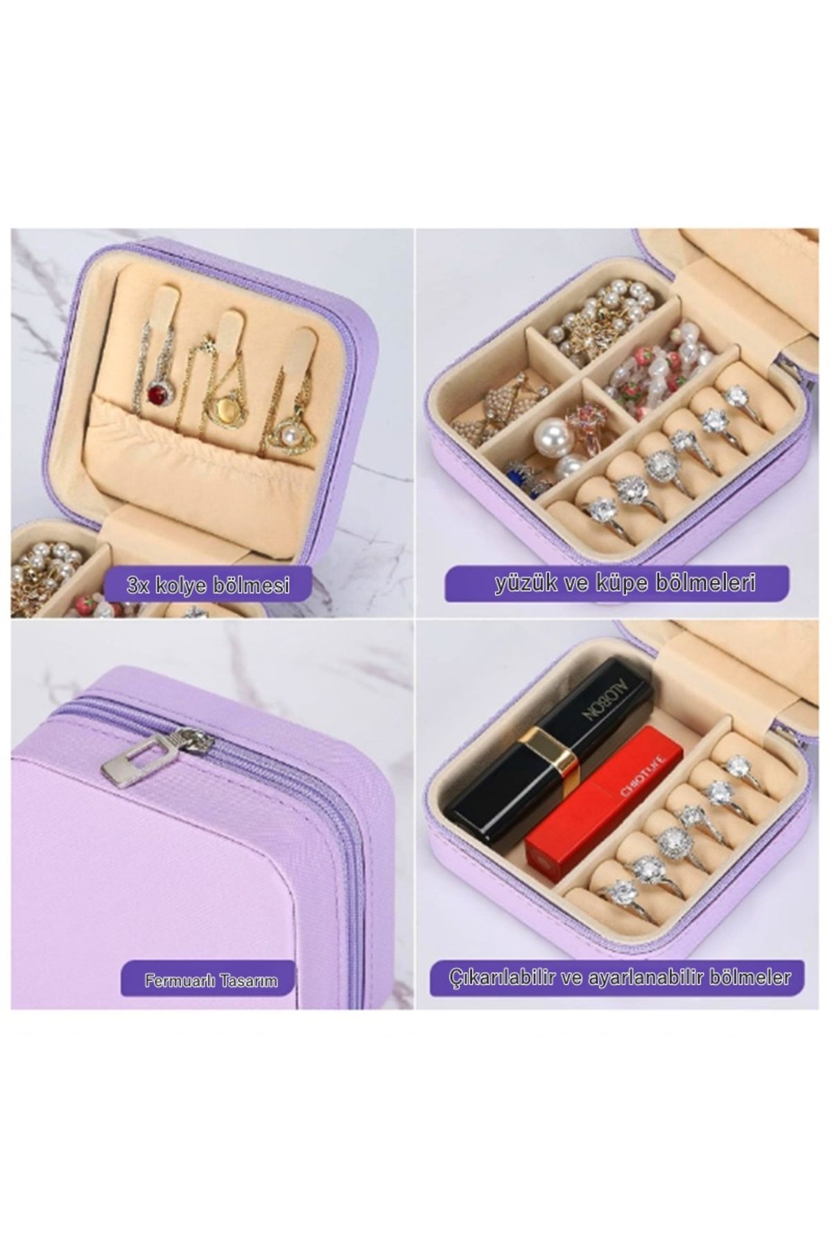 newnet-Jewelry Case Jewelry - Jewelry Organizer Box with Compartments Ring-Earrings-Necklace Organizer 2