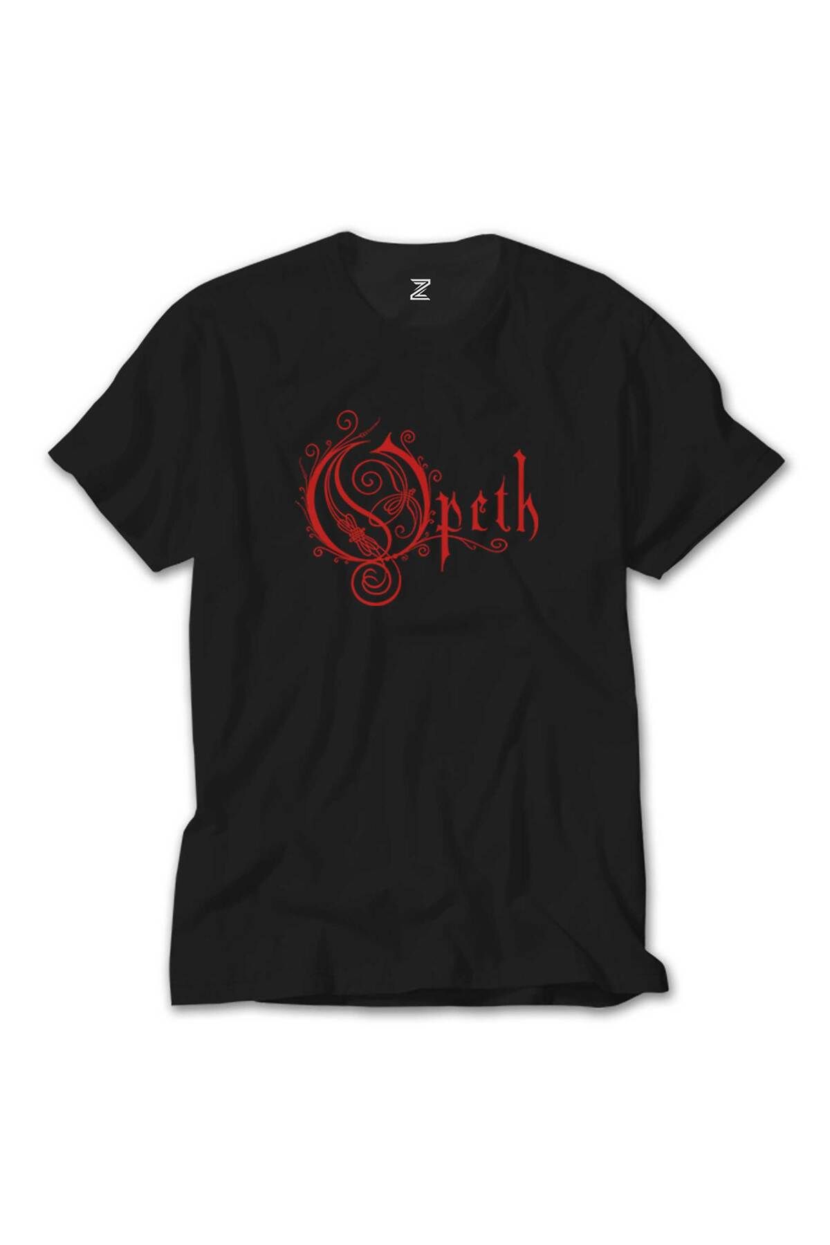 WAKHA Opeth Red Text Siyah Tişört