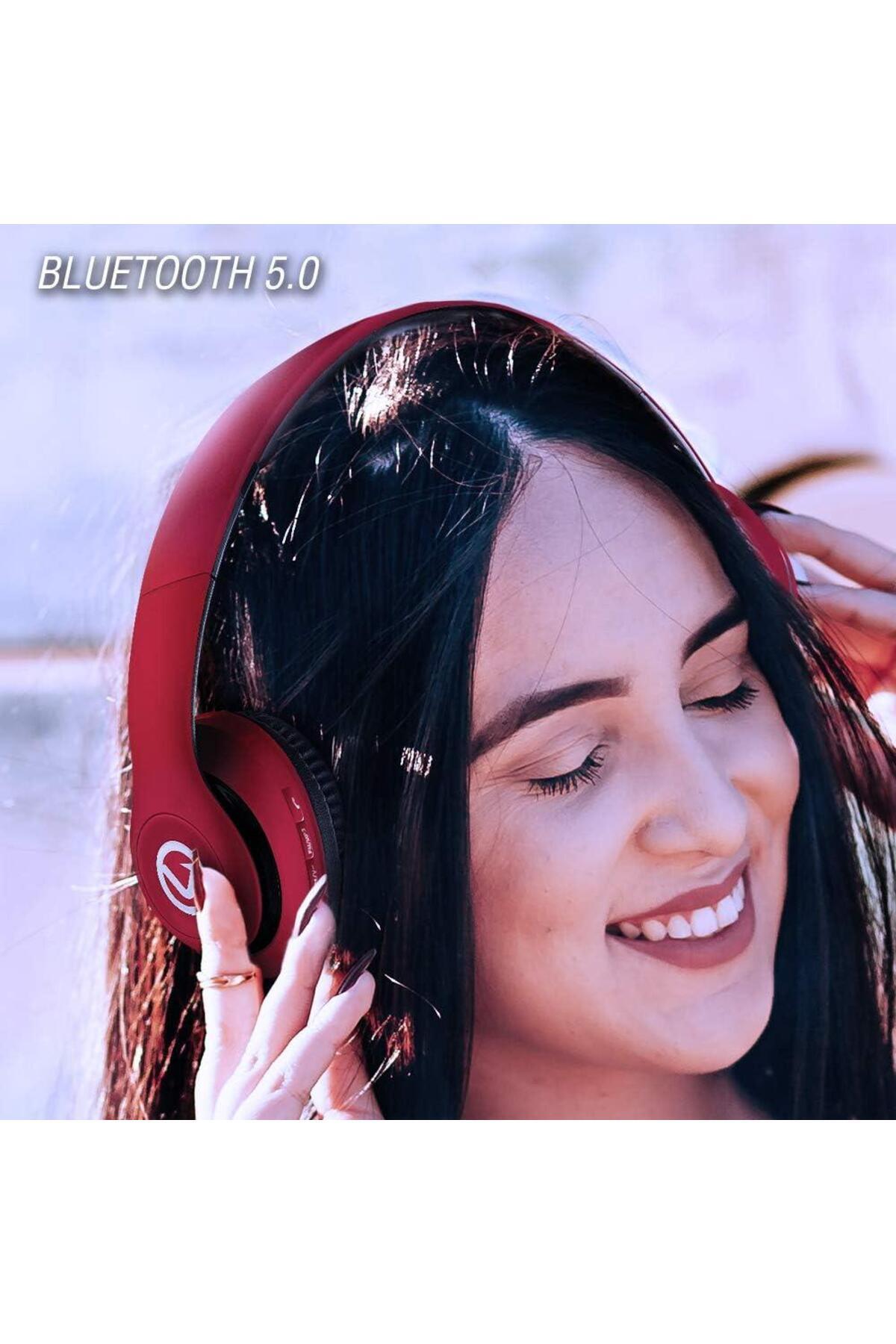 Volkano-Impulse Series Wireless Bluetooth Headphones Red VB-VH101-RD 3