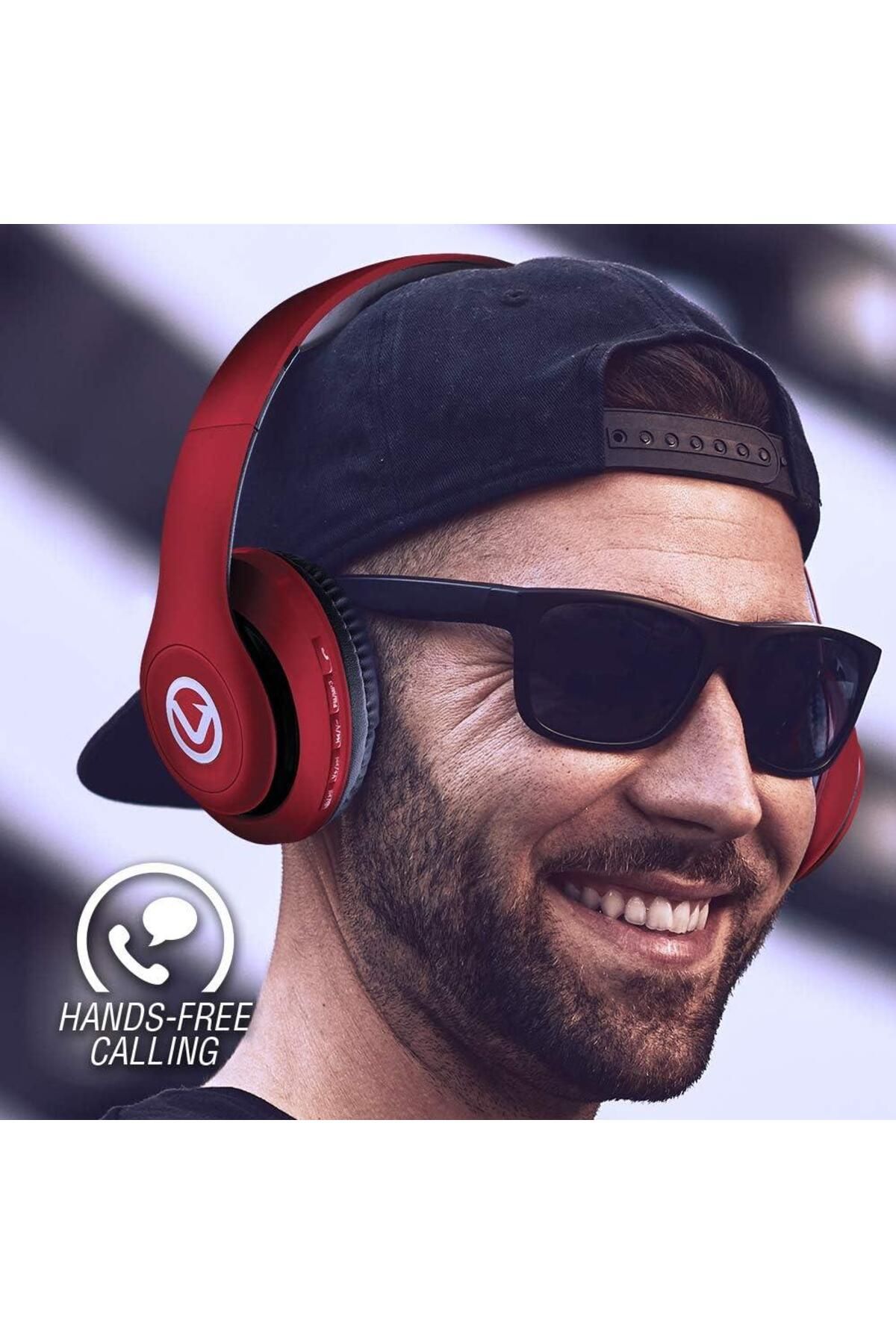 Volkano-Impulse Series Wireless Bluetooth Headphones Red VB-VH101-RD 6