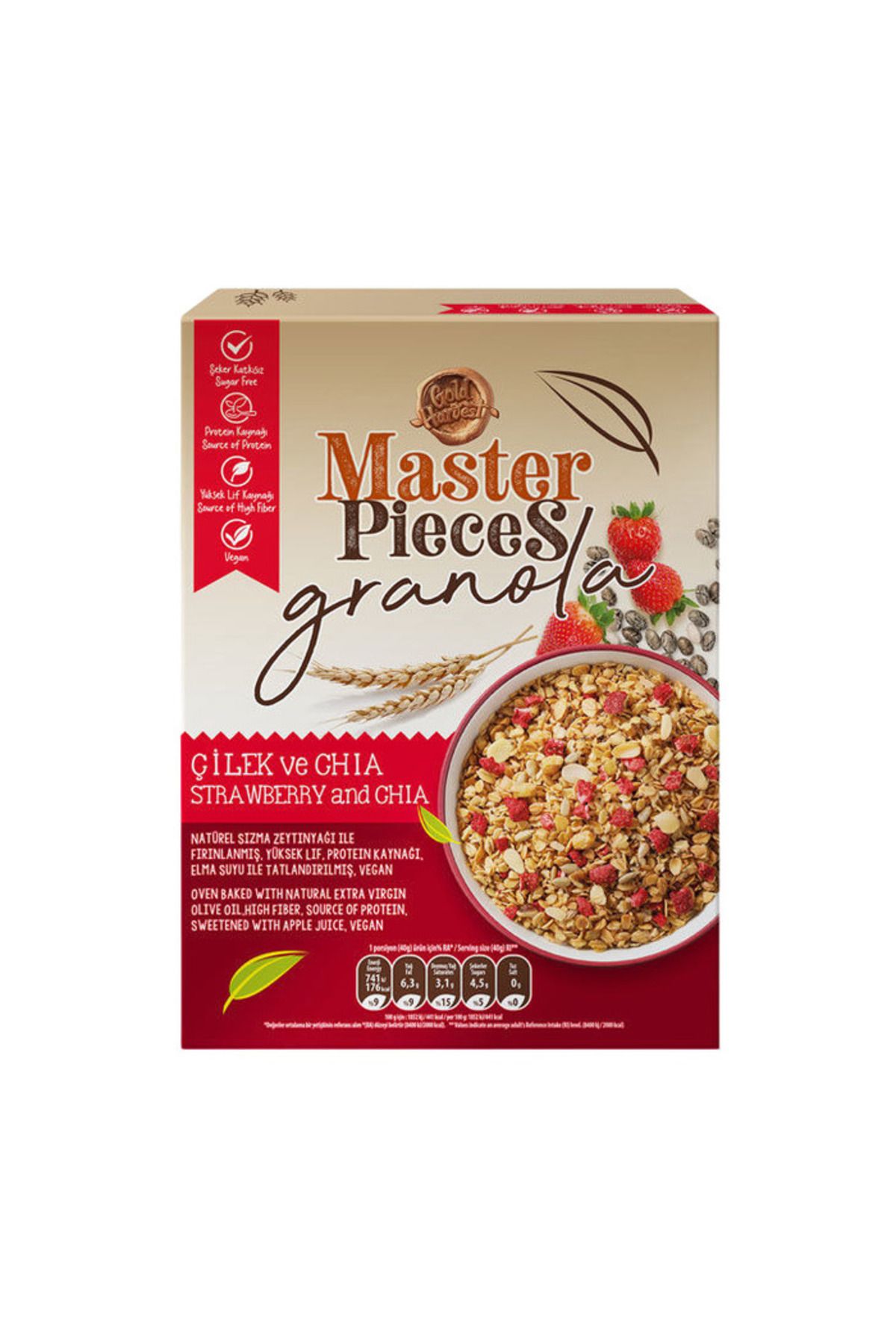 Gold Harvest Master Pieces Granola Çilek Chia 300 Gr