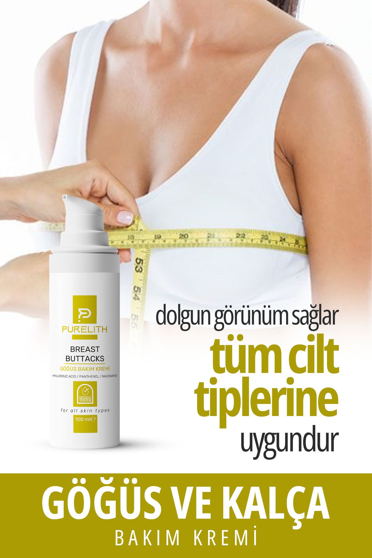 Purelith Göğüs Dolgunlaştırcı Çatlak Giderici Bakım Kremi 100 ml