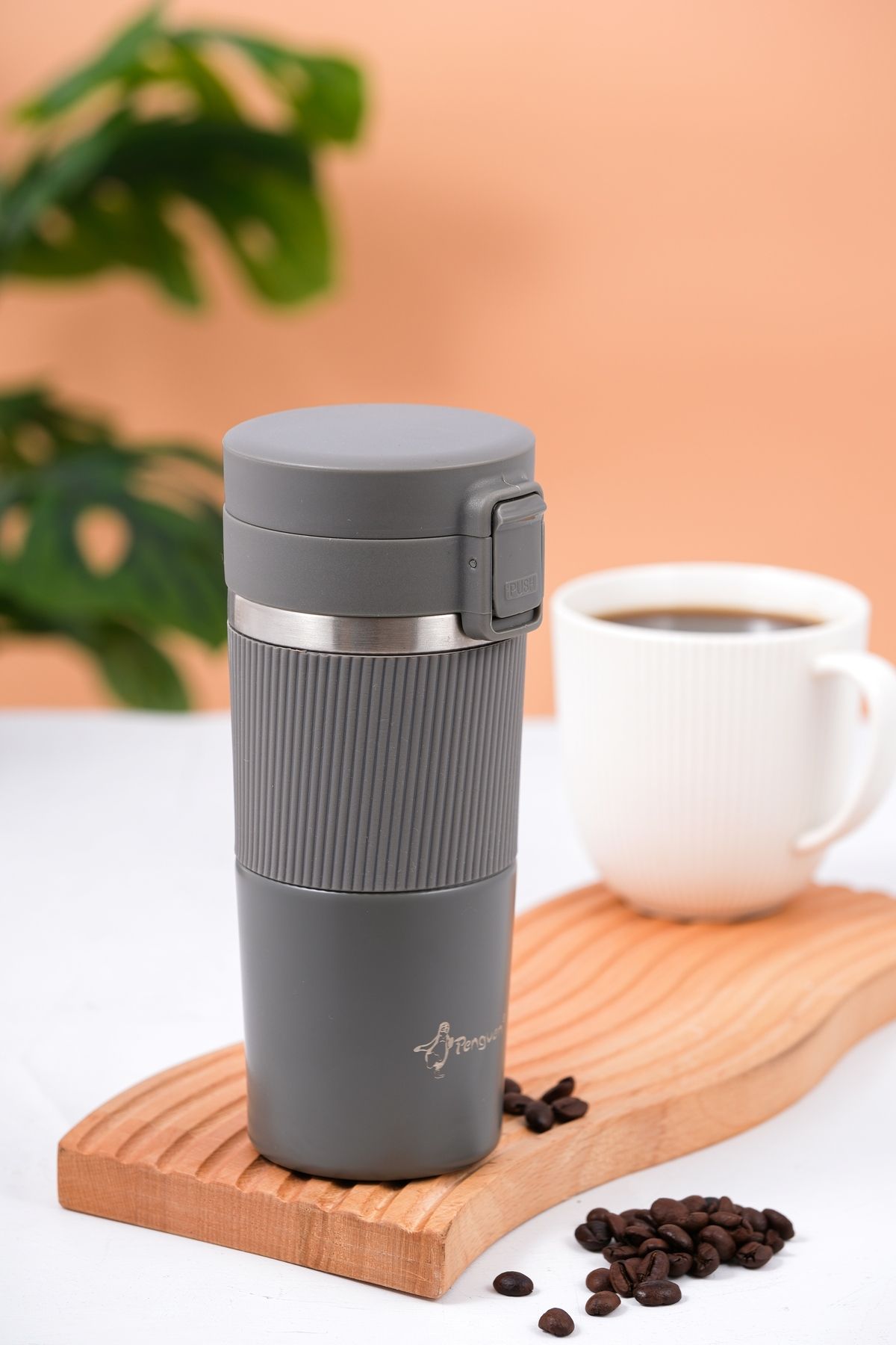 Penguen Termos Mug 400 ml Filtre Kapak Paslanmaz Çelik