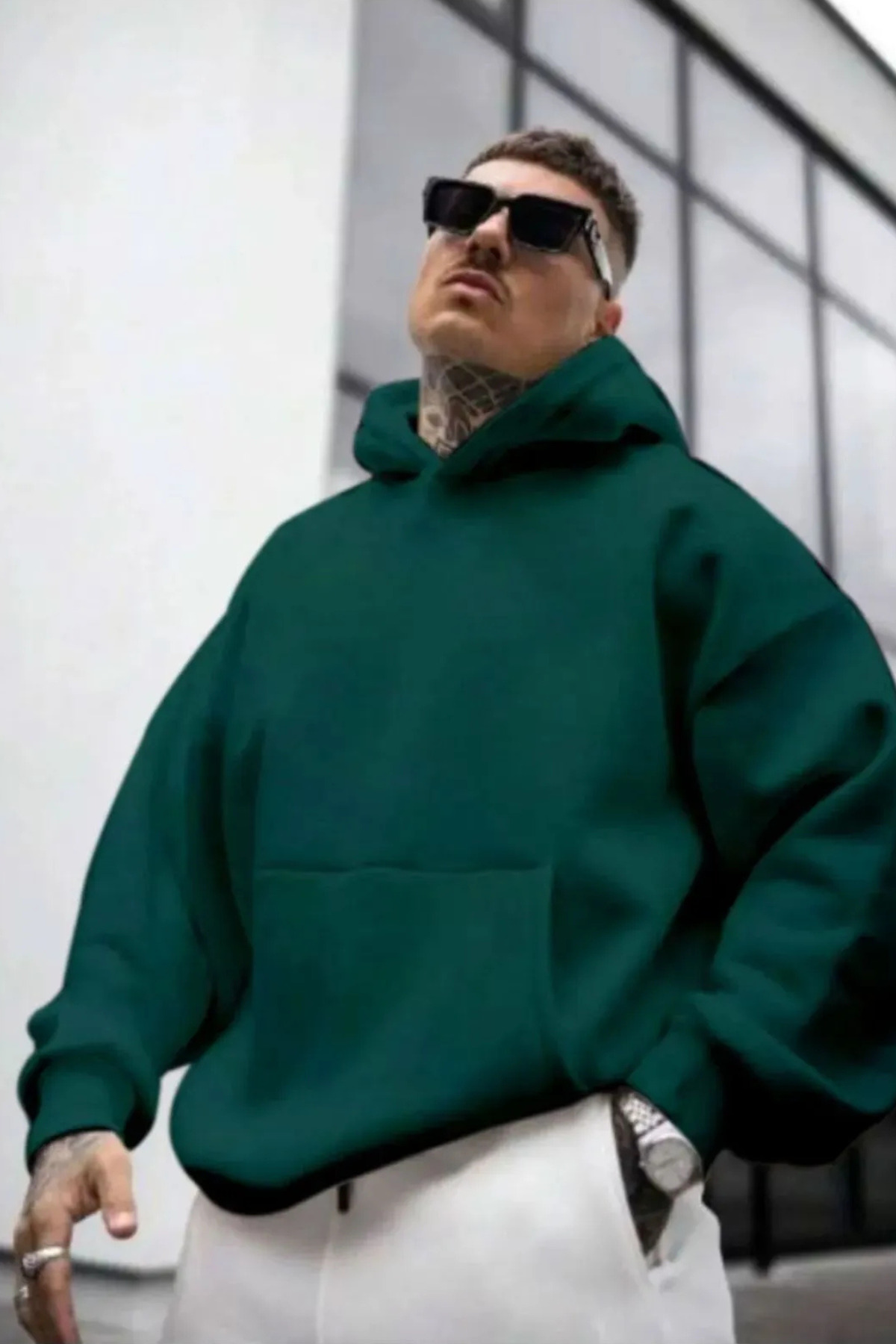 Wish BF Erkek Kahverengi Sırt Ny Baskılı Kapüşonlu Sweatshirt görsel 3