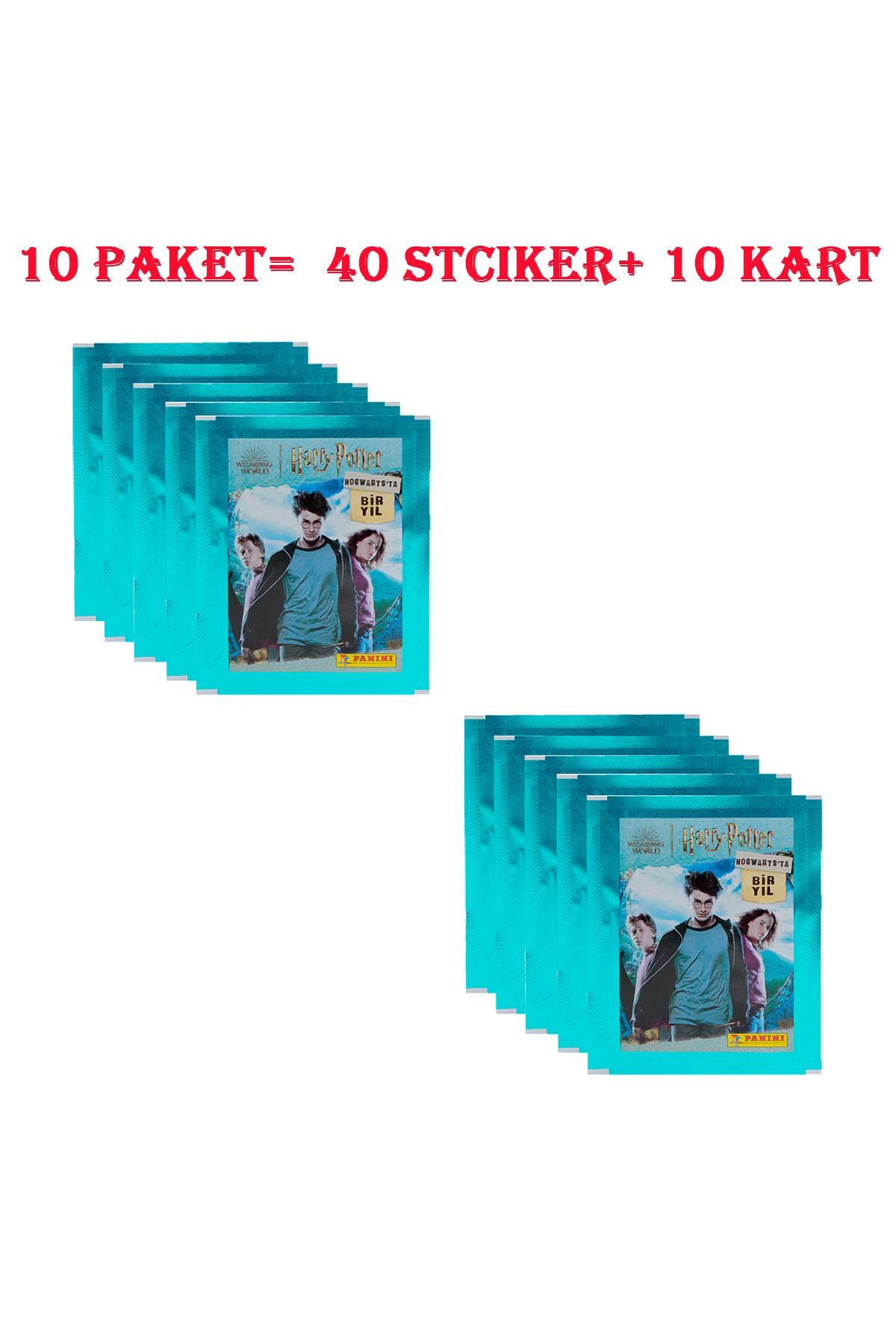 Panini Hogwarts Adventures Harry Potter Sticker Çıkartma Etiket 10 Paket (40 Sticker ve 10 Kart) Seti