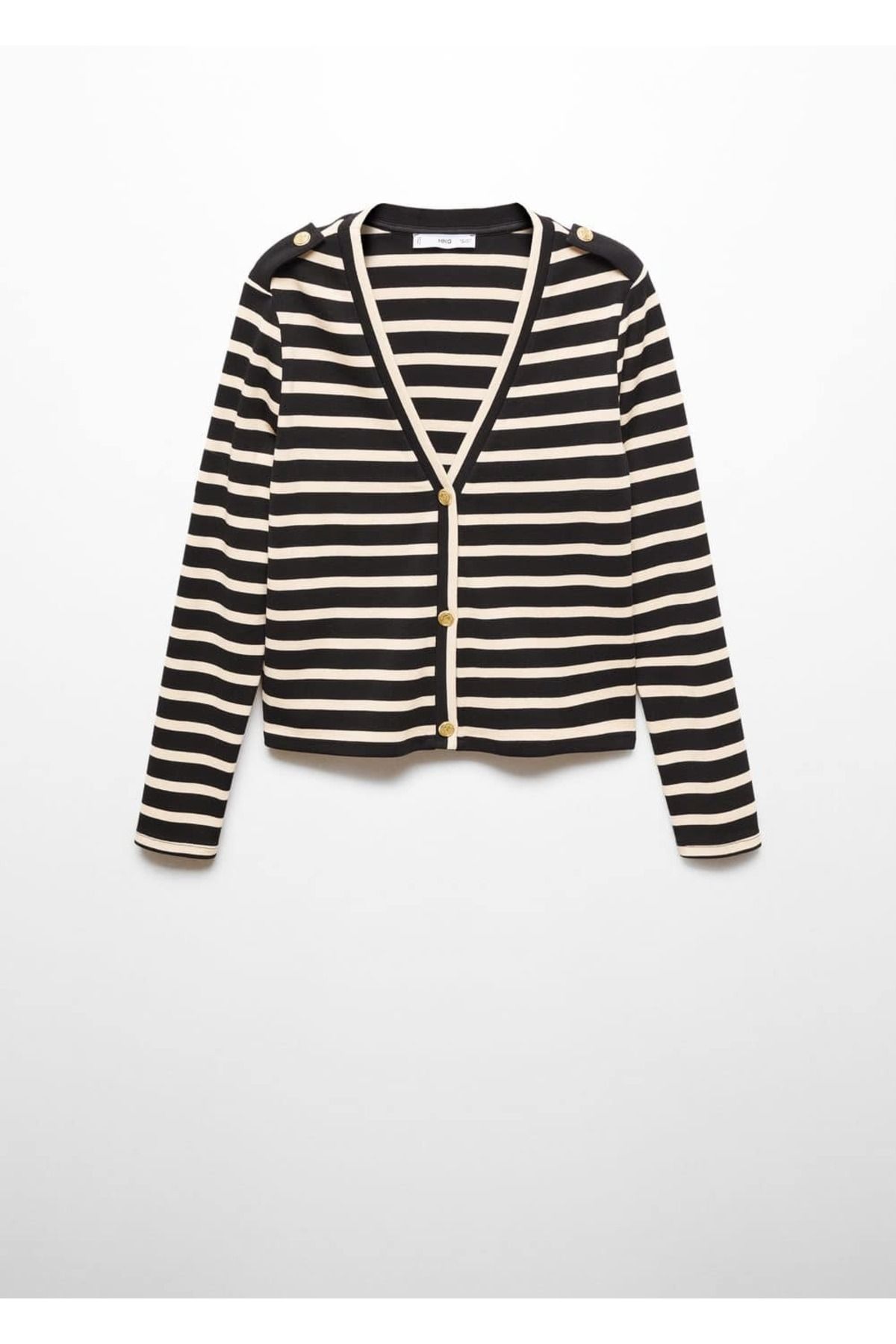 MANGO Woman-Buttoned striped cardigan 3