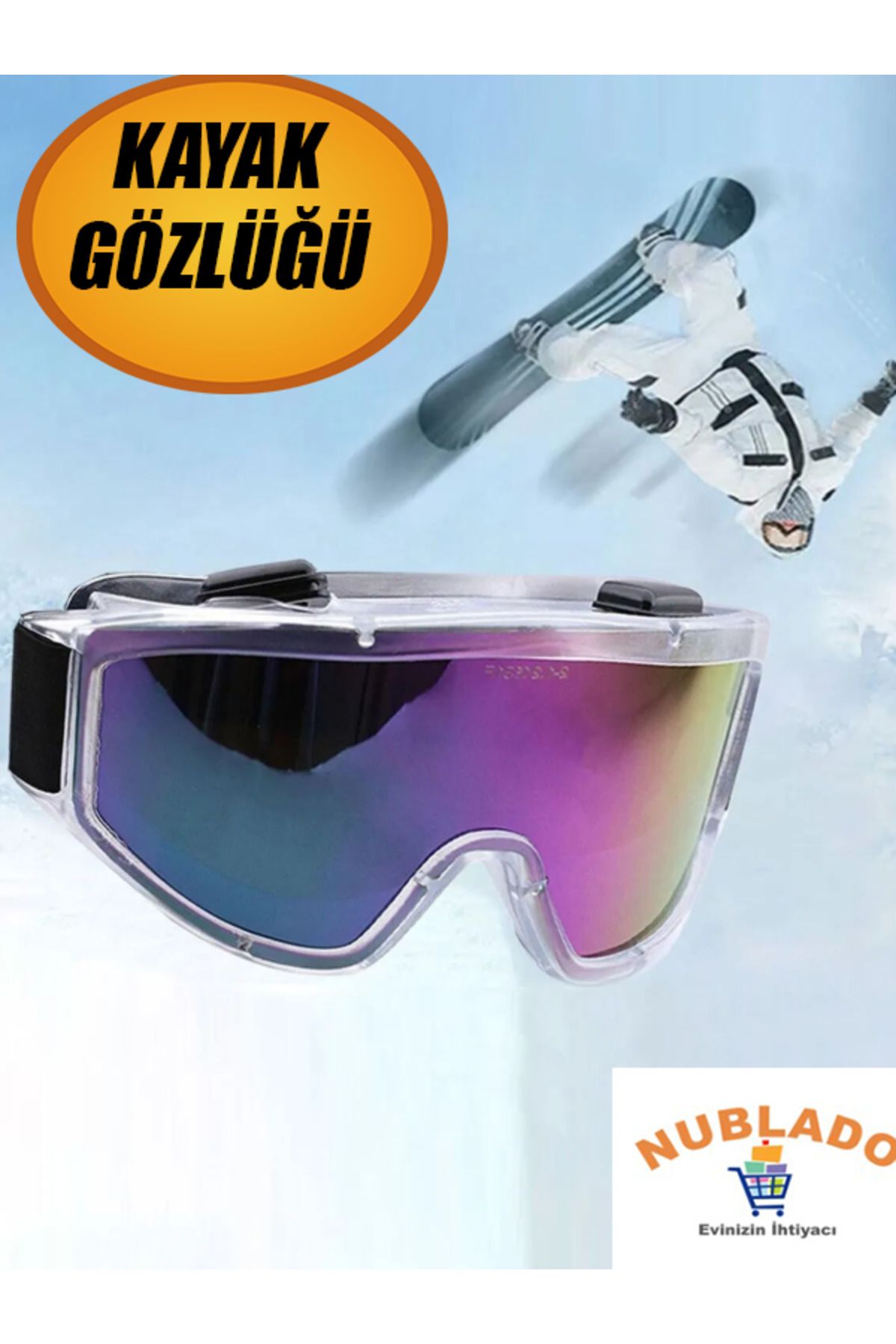 nublado Kayak Gözlüğü Offroad Antifog Ventilli  Korumalı Güneş Kar Gözlük Gökkuşağı Snowboard Glasses Sporu