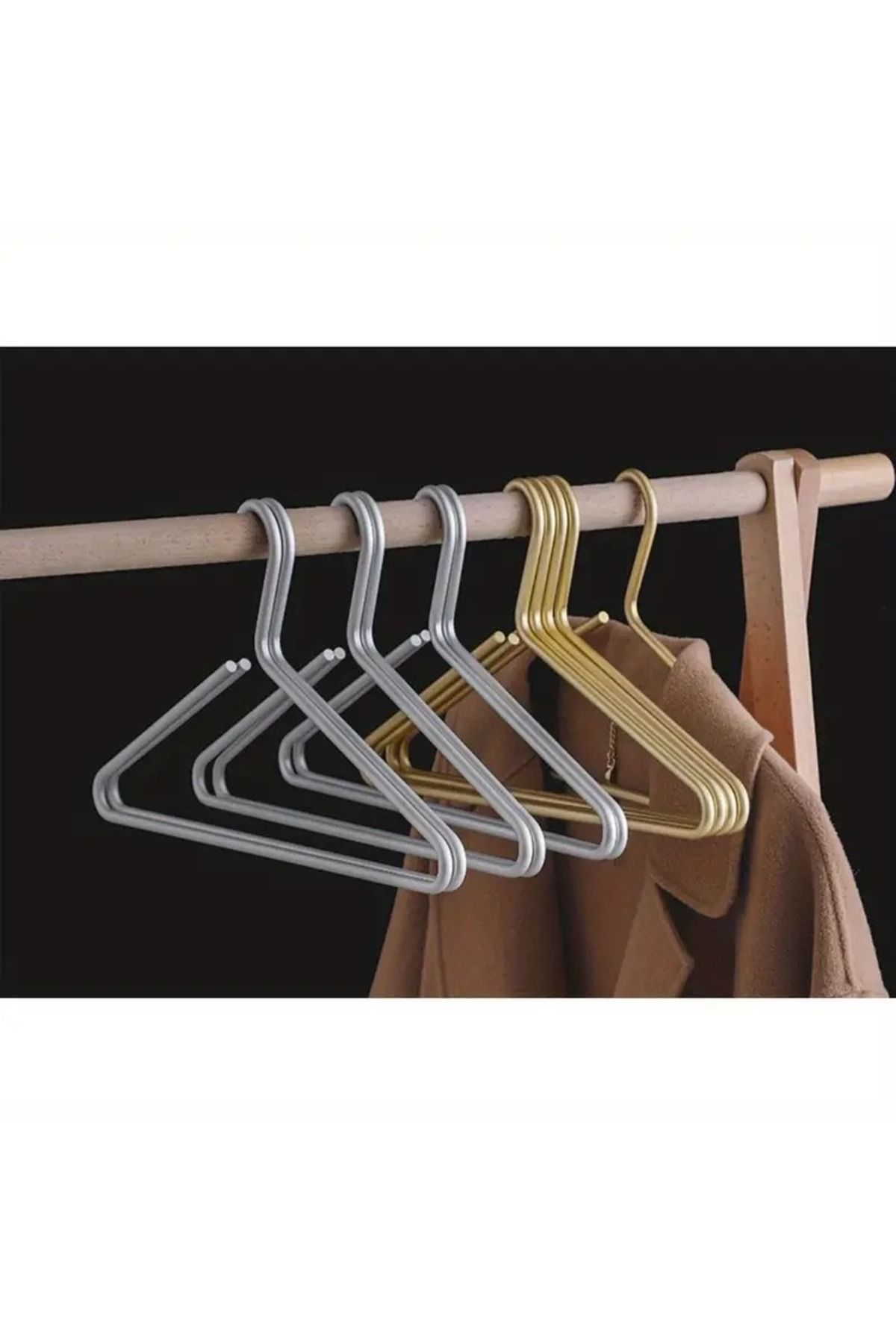 VENON-6 Pcs Matte Gold - Modern Metal Clothing Hangers, Sturdy a Quality, Wardrobe Organizing 6