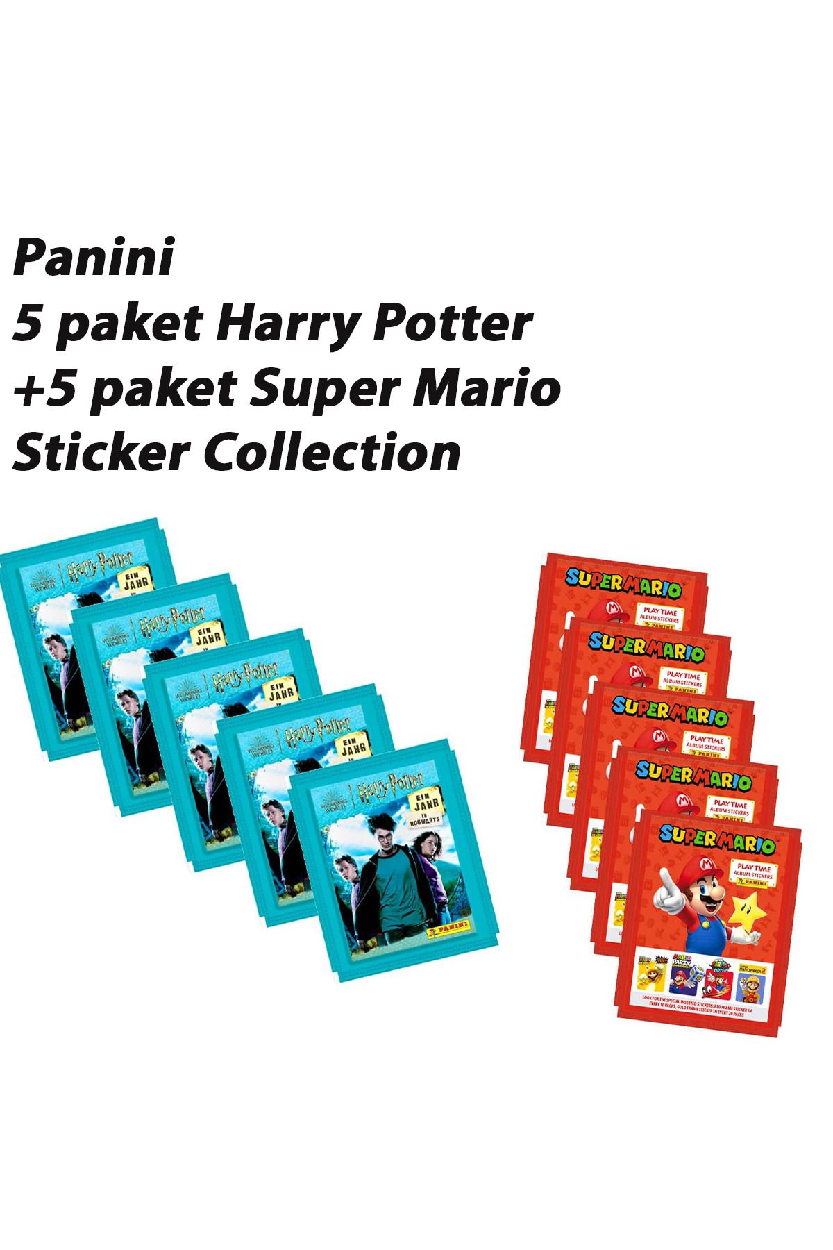 Panini Super Mario + Harry Potter Sticker Collection (5 Mario+5 Harry Potter Sticker) Seti Yeni Sezon