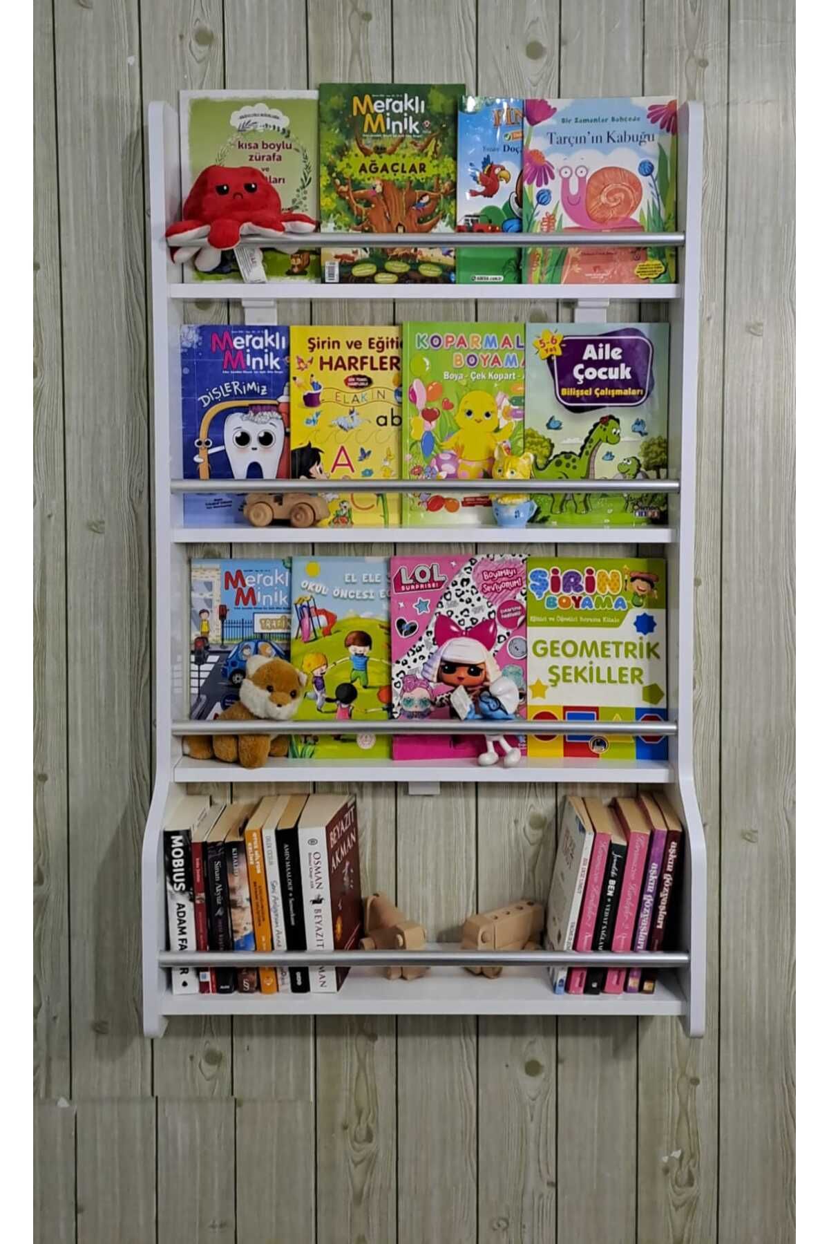 BRR STORE NİLGÜN Serisi 4 Raflı Montessori Kitaplık