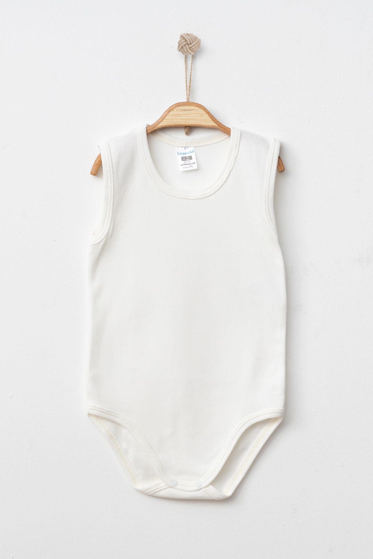 Hoppidik %100 Pamuklu Penye Kumaş Çıtçıtlı Kolsuz Askılı Bebek Badi Zıbın fotoğrafı 2 (önizleme)