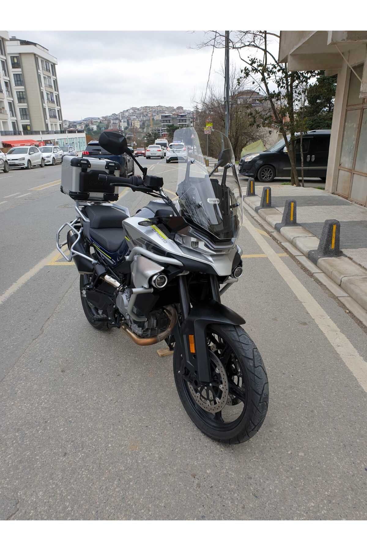 CF MOTO 800 MT Siperlik Ön Cam 2022-2025 Model 57cm Şeffaf Renkli 4mm UZUN CAM