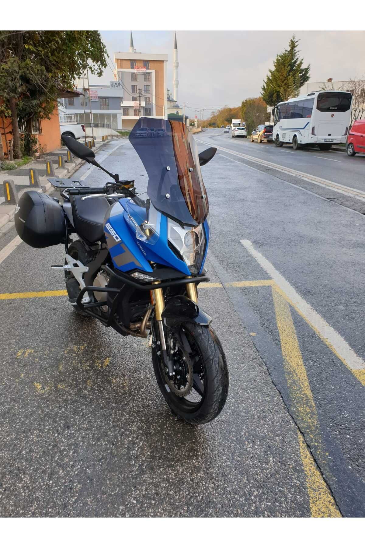CF MOTO 650 MT Siperlik Ön Cam 2025 Model 56cm siyah Renkli 4mm UZUN CAM